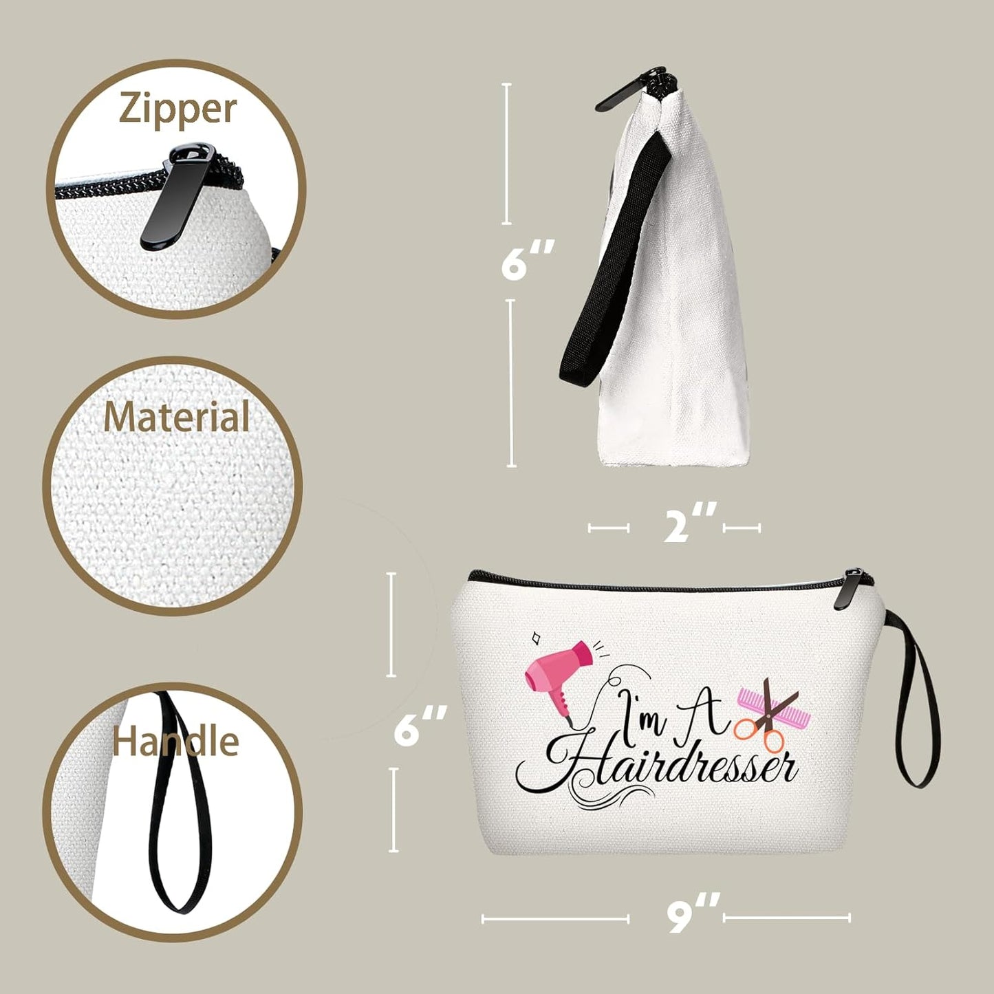 SEAMOON Hairdresser Cosmetology Graduation Gifts for Women Female Friend Coworker Hair Salon Employee Hair Stylist Beautician Barber Gifts Unique Small Travel Cosmetic Makeup Bag
