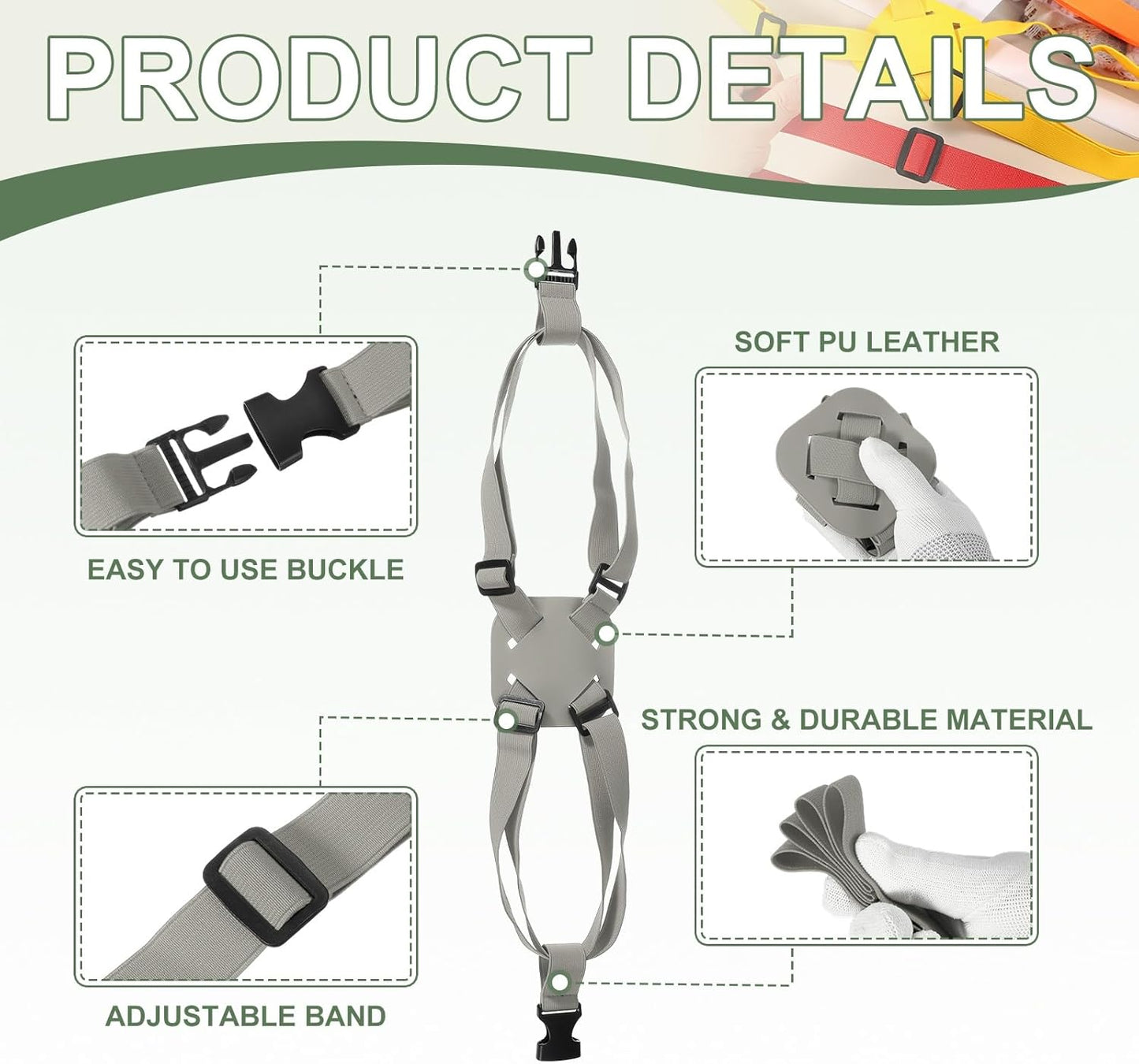 Adjustable Luggage Straps, Suitcase Elastic Strap Bag Bungee with Buckles Travel Accessories - Fitting for(Travel/Add A Bag/Securing Luggage), 27-66 Inch & Gray