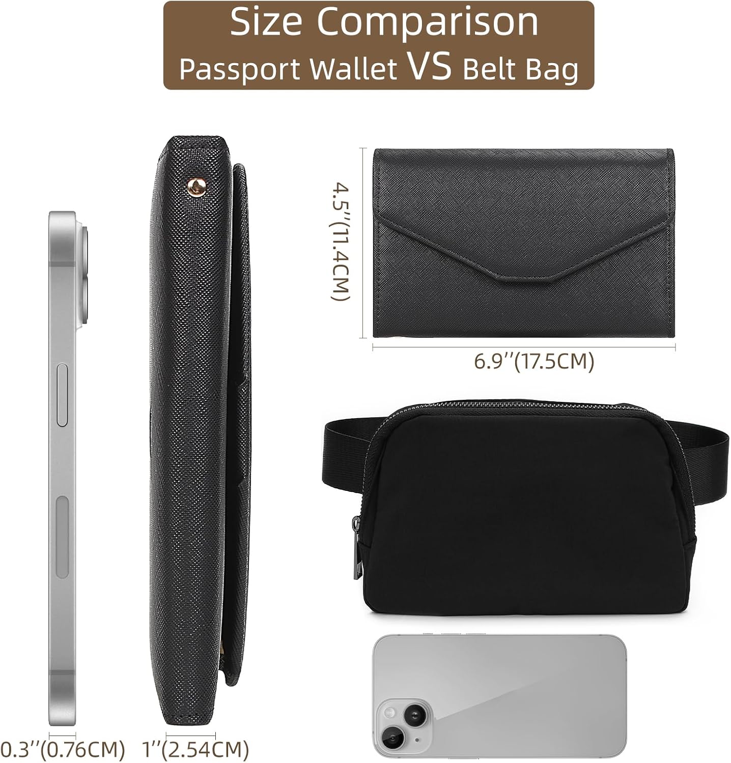 ZOPPEN Mulit-purpose Rfid Blocking Passport Holder Travel Wallet (Ver.4) Passport and Vaccine Card Holder ComboTri-fold Document Organizer Travel Essentials