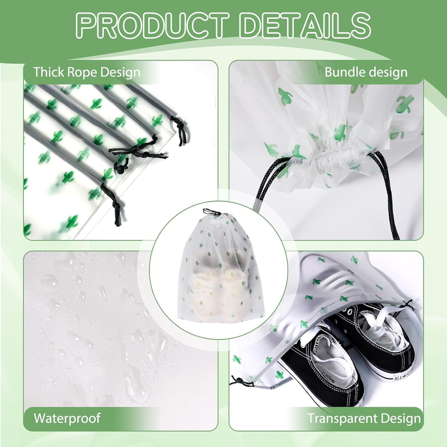 Shoe Bags for Travel, 15.7" x 11.8" Travel Shoe Bags for Packing, Large Waterproof Portable Travel