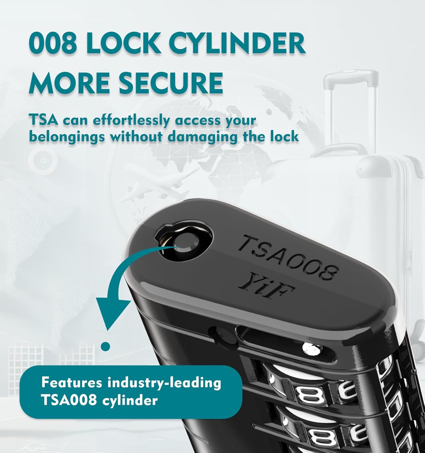 ANVIL 4 Digit Luggage Locks, TSA Locks for Luggage, Advanced TSA008 core, Alert Indicator for Your Travel Lock, Suitcase Lock. (8, Black)