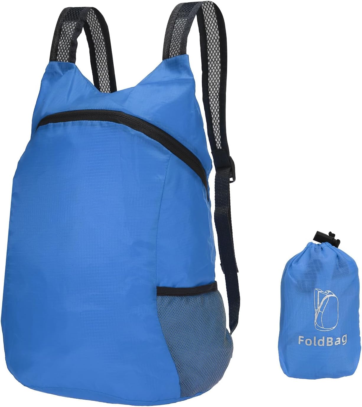 PATIKIL Hiking Backpack, 15L-20L Packable Lightweight Backpack Daypack Small Foldable Outdoor Camping Cycling Backpacking Shoulder Bag, Blue