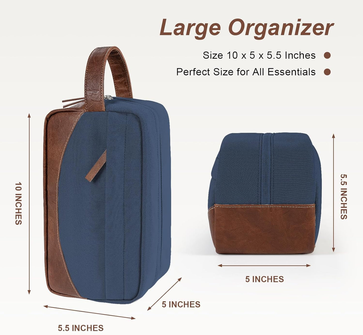 Travel Toiletry Bag for Men, Hanging Toiletry Organizer, Water Resistant Shaving Kit with Large