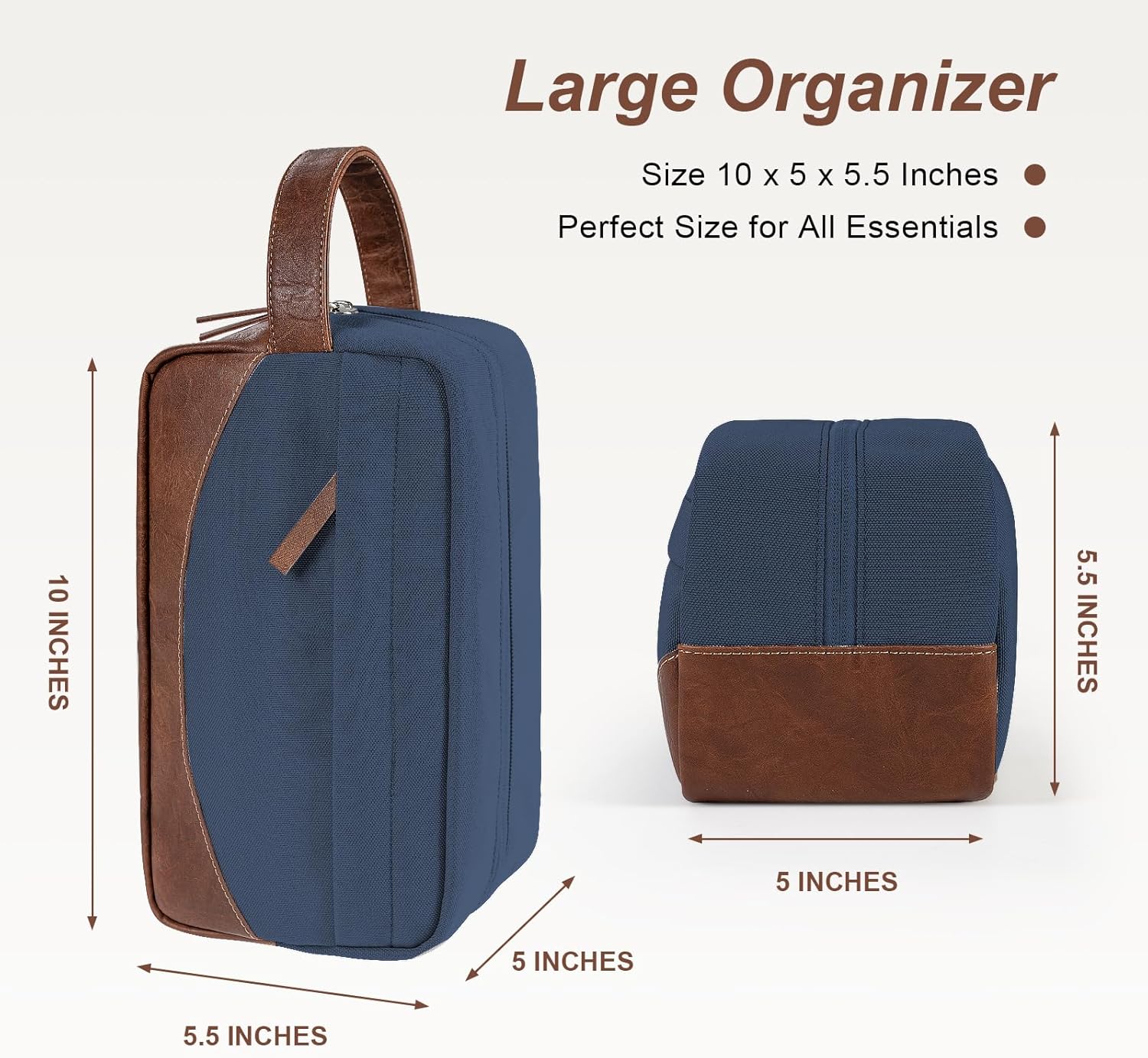 Travel Toiletry Bag for Men, Hanging Toiletry Organizer, Water Resistant Shaving Kit with Large