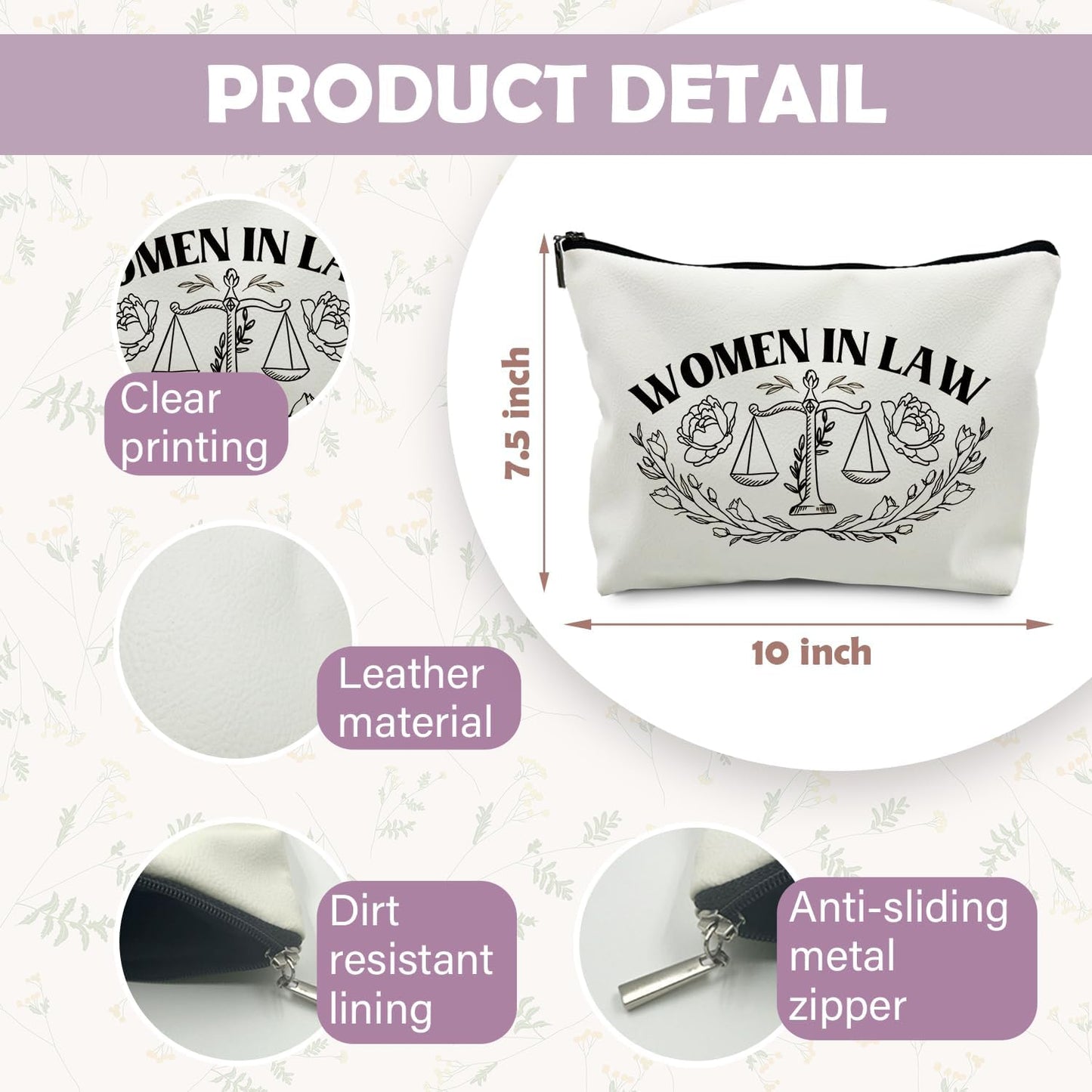 Lawyer Gifts for Women - Weather Makeup Bag, Law Graduation & Future Lawyer Gifts (PU)