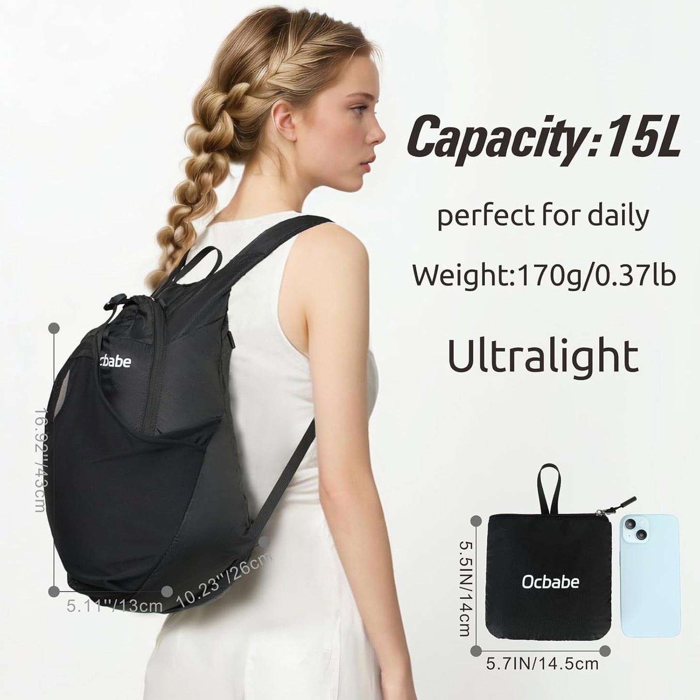 15L/25L Small Packable Lightweight Backpack Hiking Daypack Water Resistant Foldable Outdoor Camping
