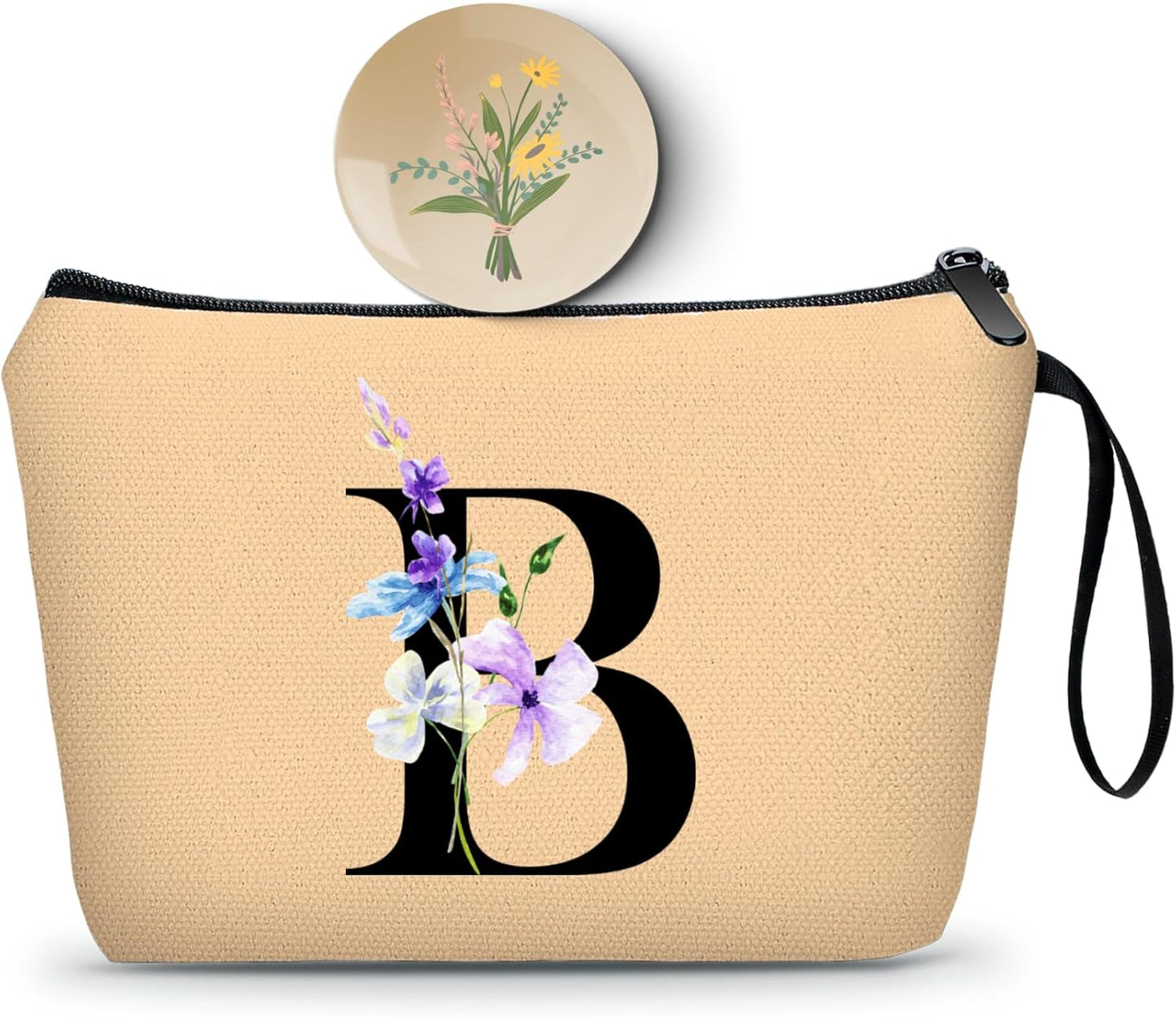Birthday Inspirational Bridesmaid Proposal Team Small Gifts for Women Mom Aunt Teacher Sister Coworkers Makeup Cosmetic Bag Travel with Mirror Mothers Day Christmas Graduation B