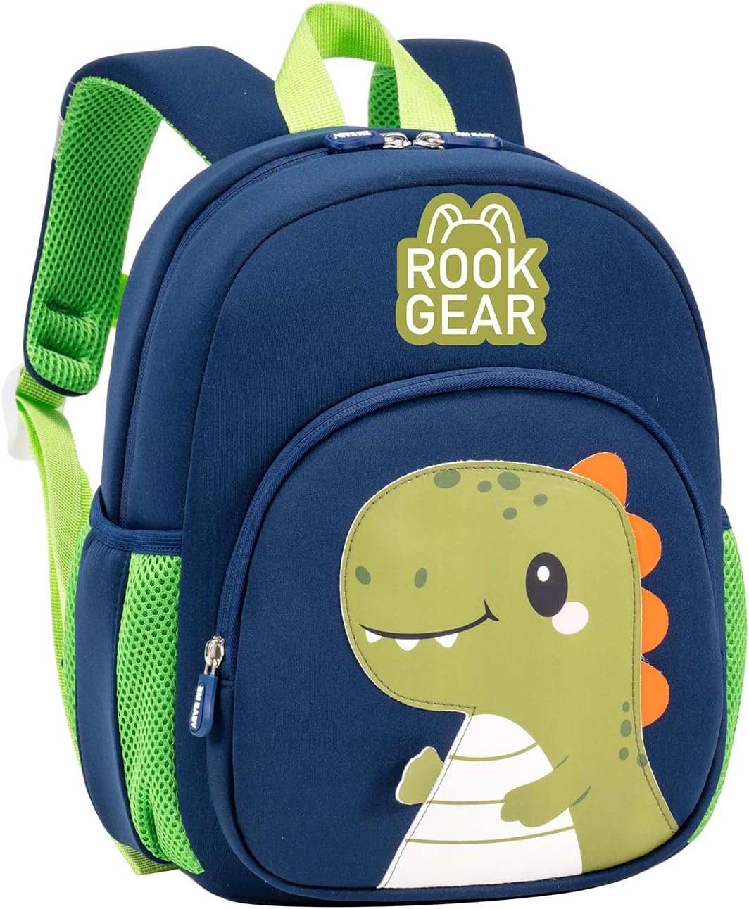 Lightweight and breathable children's dinosaur schoolbag, made of SBR diving fabric, suitable for kindergarten backpacks (black, Small)