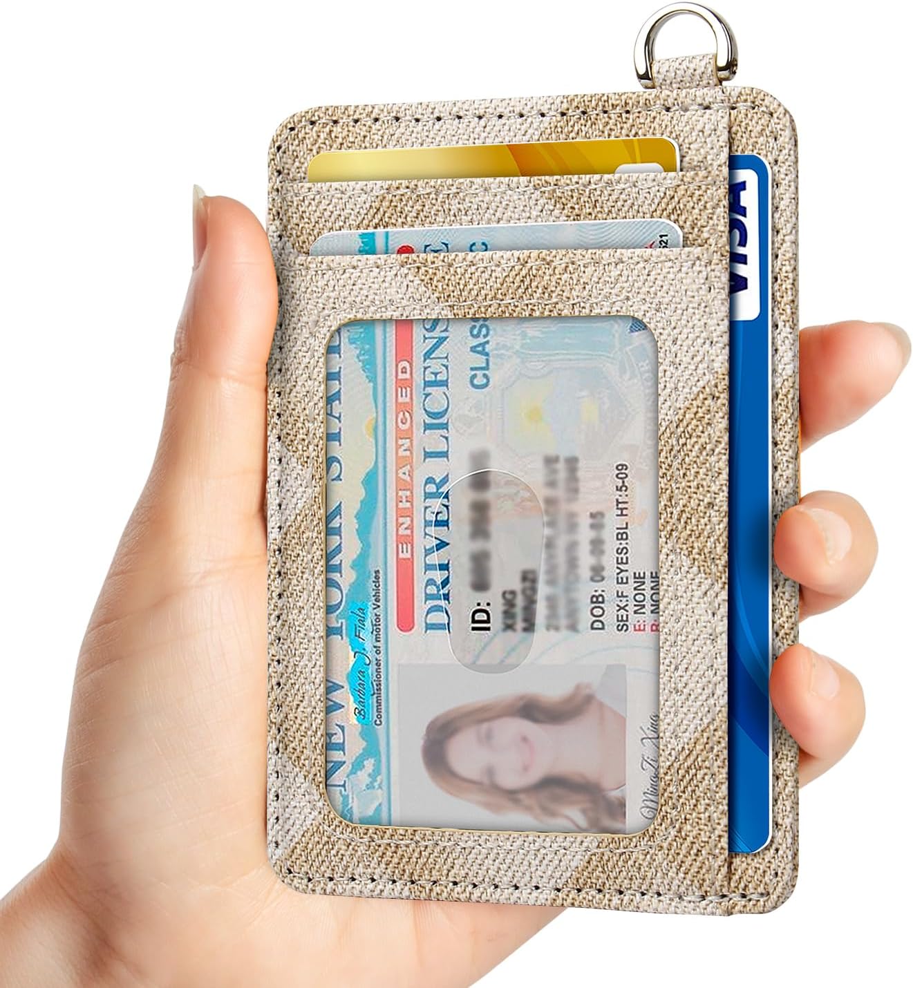 EcoVision Slim Minimalist Front Pocket Wallet, RFID Blocking Credit Card Holder Wallet with Detachable D-Shackle for Men Women