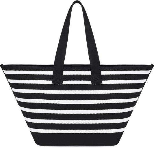 abshoo Large Beach Bag For Women Stripe Beach Tote Bag Ladies Large Gym Tote Carry On Weekender Travel Bag