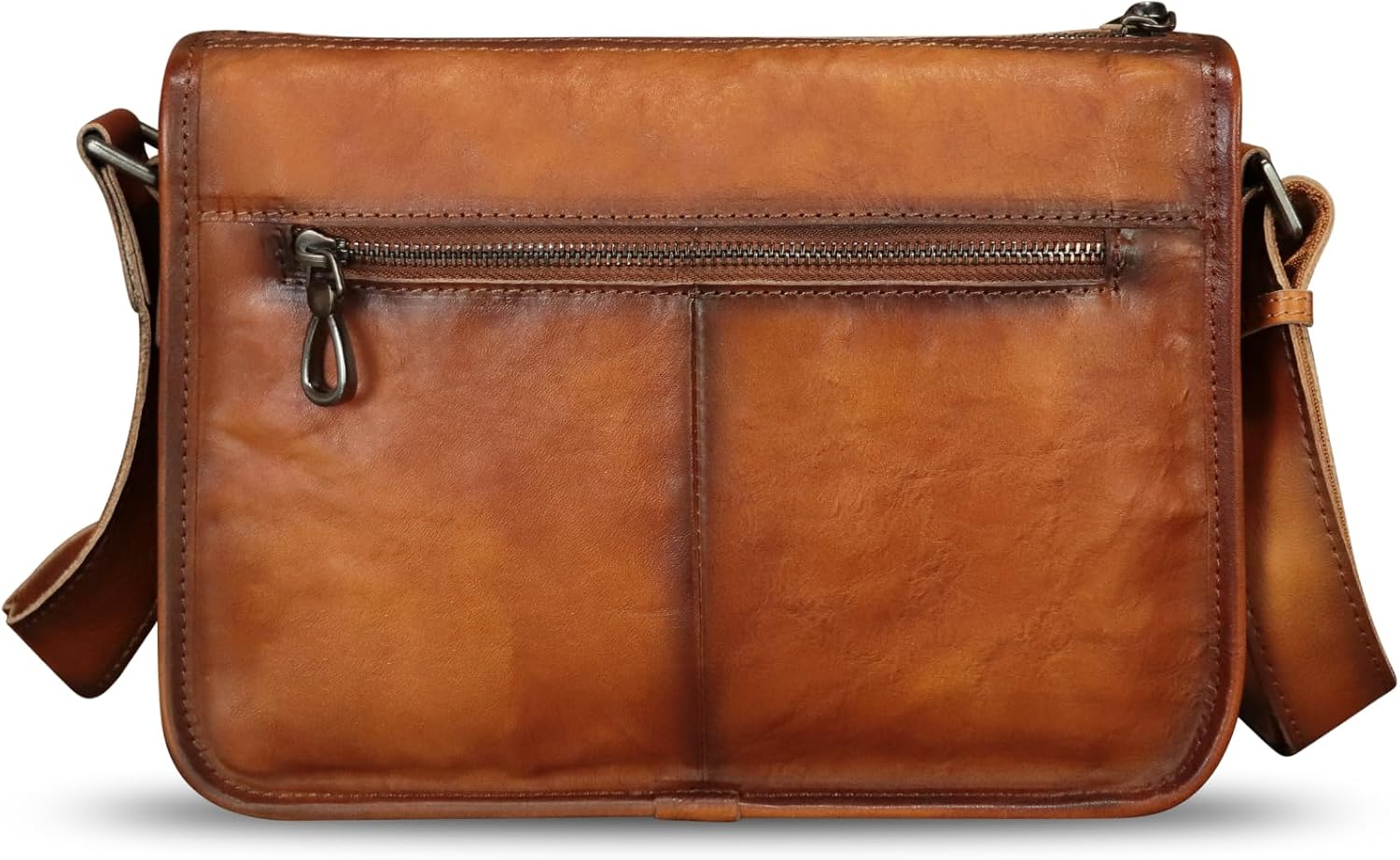 IVTG Genuine Leather Messenger Bag for Men Crossbody Shoulder Bag Casual Sling Daypack Business