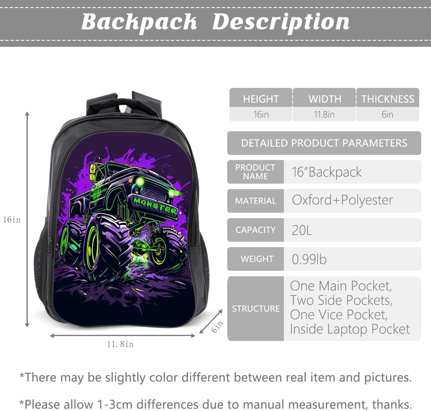 Kids Backpack School Bookbag 16inch Schoolbag With Lunch Box Bag And Pencil Case Set For Boys Girls
