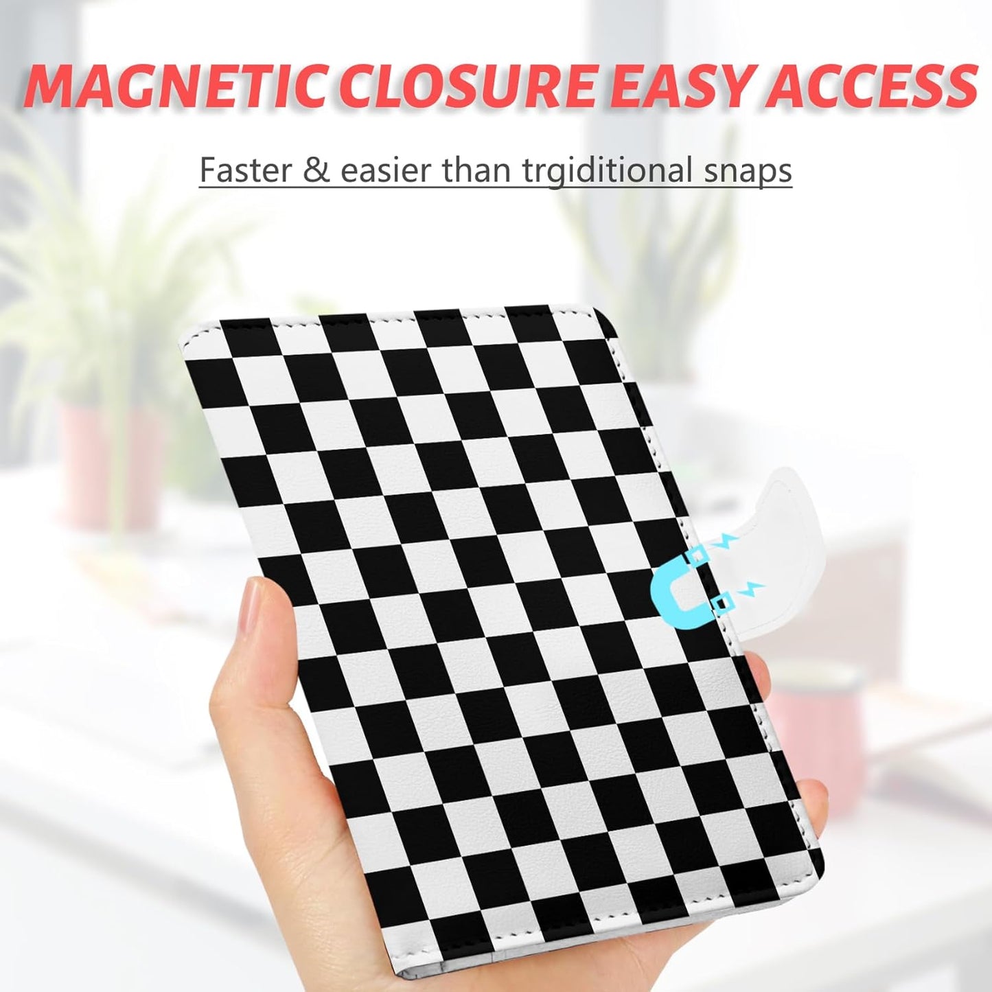 Passport Holder, Travel Wallet Cover with Pen Loop | Cute RFID Blocking Leather Case with Magnetic