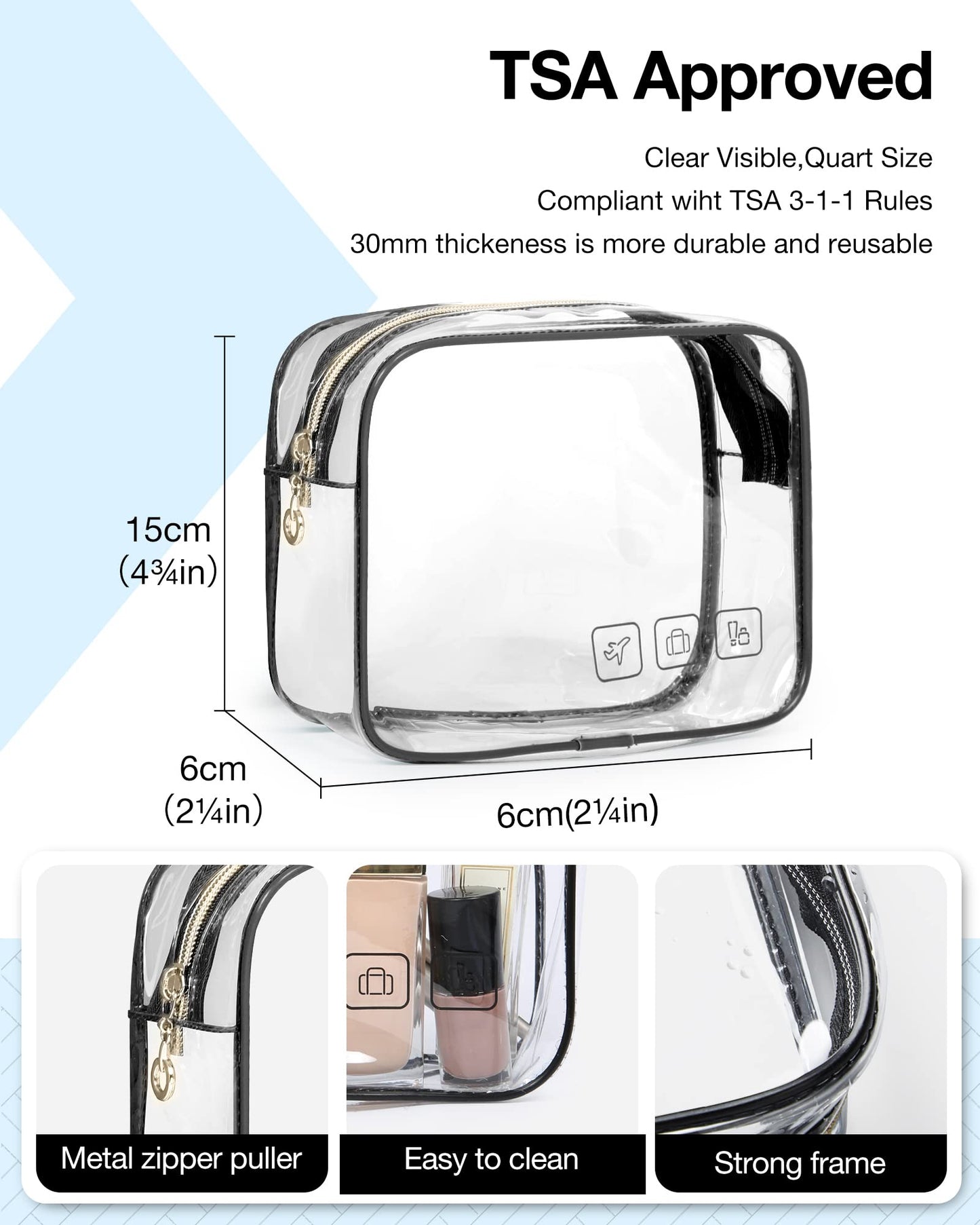 BAGSMART Toiletry Bag Hanging Travel Makeup Organizer with TSA Approved Transparent Cosmetic Bag