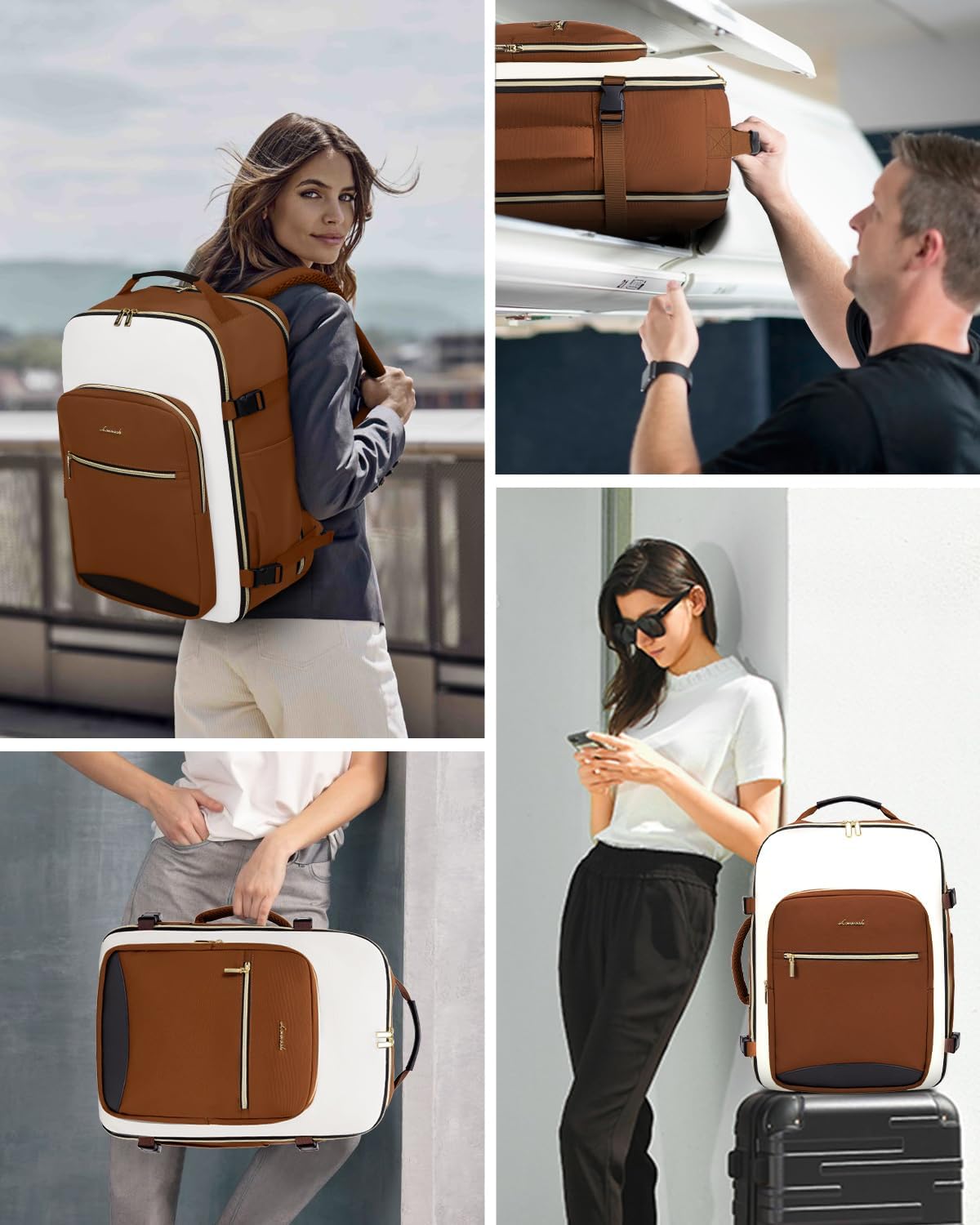 LOVEVOOK 40L Travel Backpack for Women & Men, Airline Approved Carry On Luggage with 3 Packing Cubes, TSA Overnight Bags, Waterproof Personal Item Bag, Weekender Essentials Backpacks fits 17" Laptop