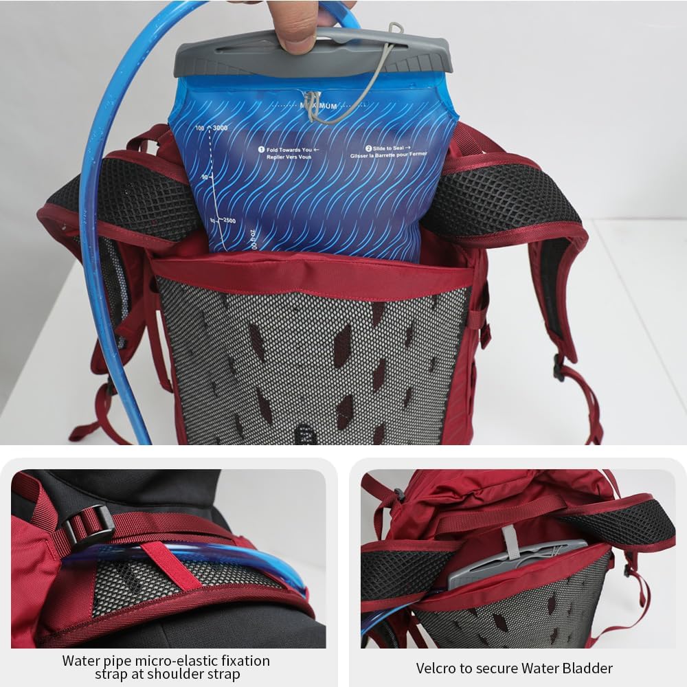 Hiking Hydration Backpack with 3l Water Bladder for Women and Men 25L Water Backpack for Hiking