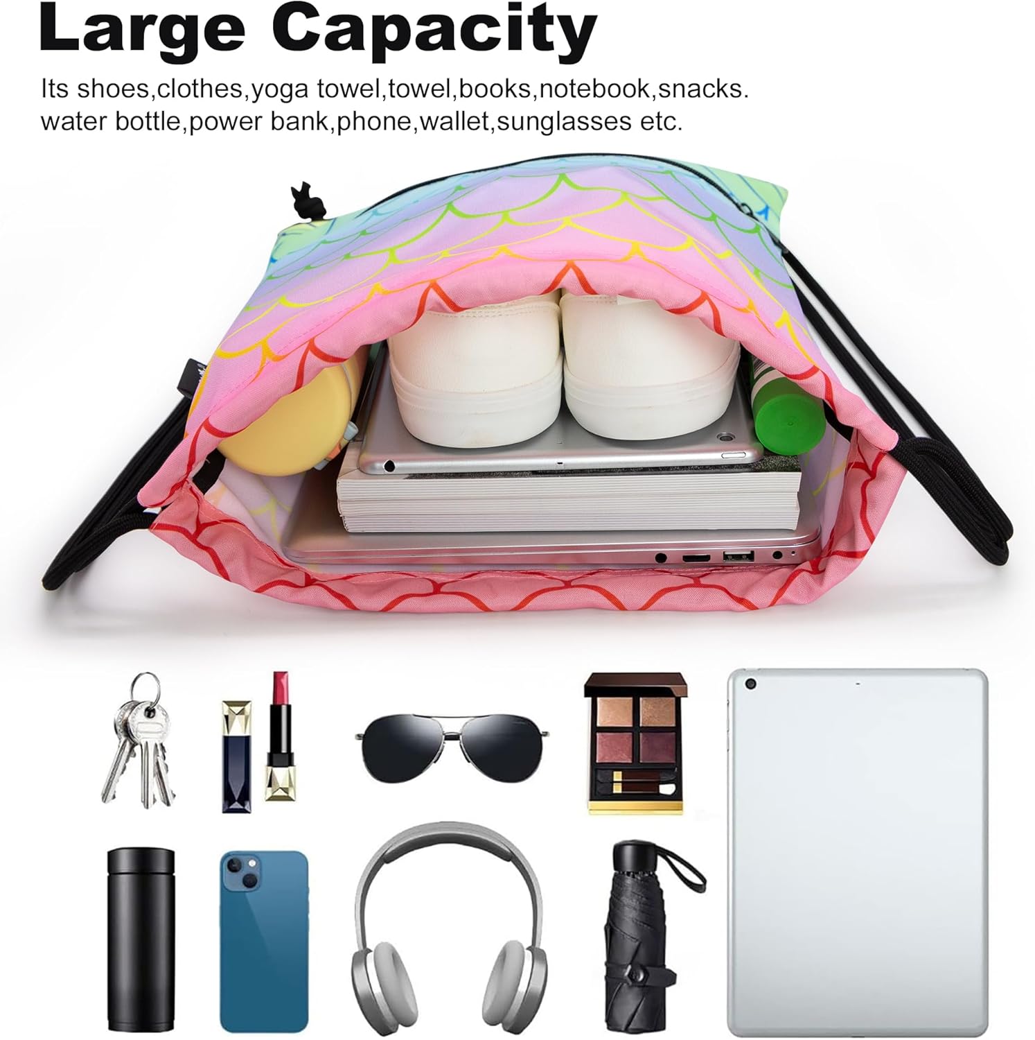 HOLYLUCK Drawstring Backpack Bag Sport Gym Sackpack