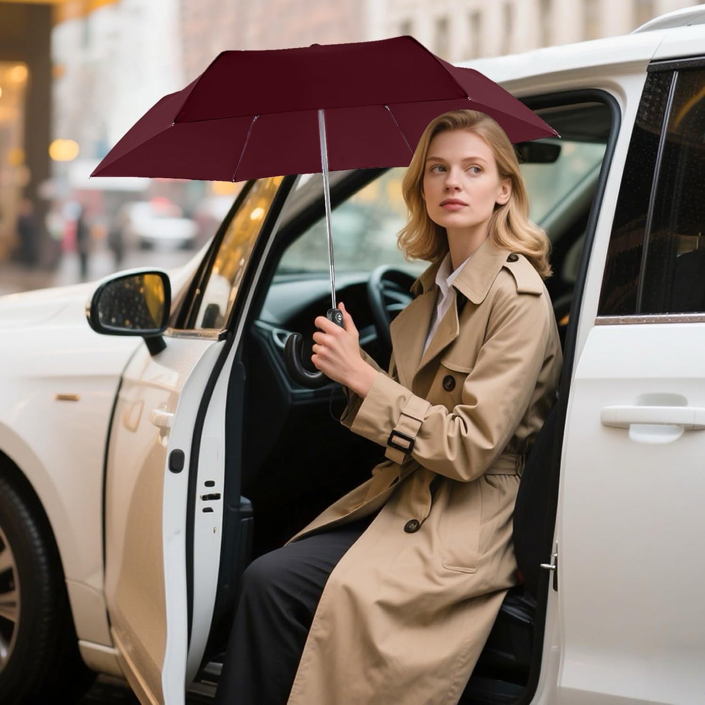 Lejorain Mini Umbrella for Travel Automatic - Folding Compact Flat Umbrella Lightweight Strong Portable Umbrellas for Rain Adults