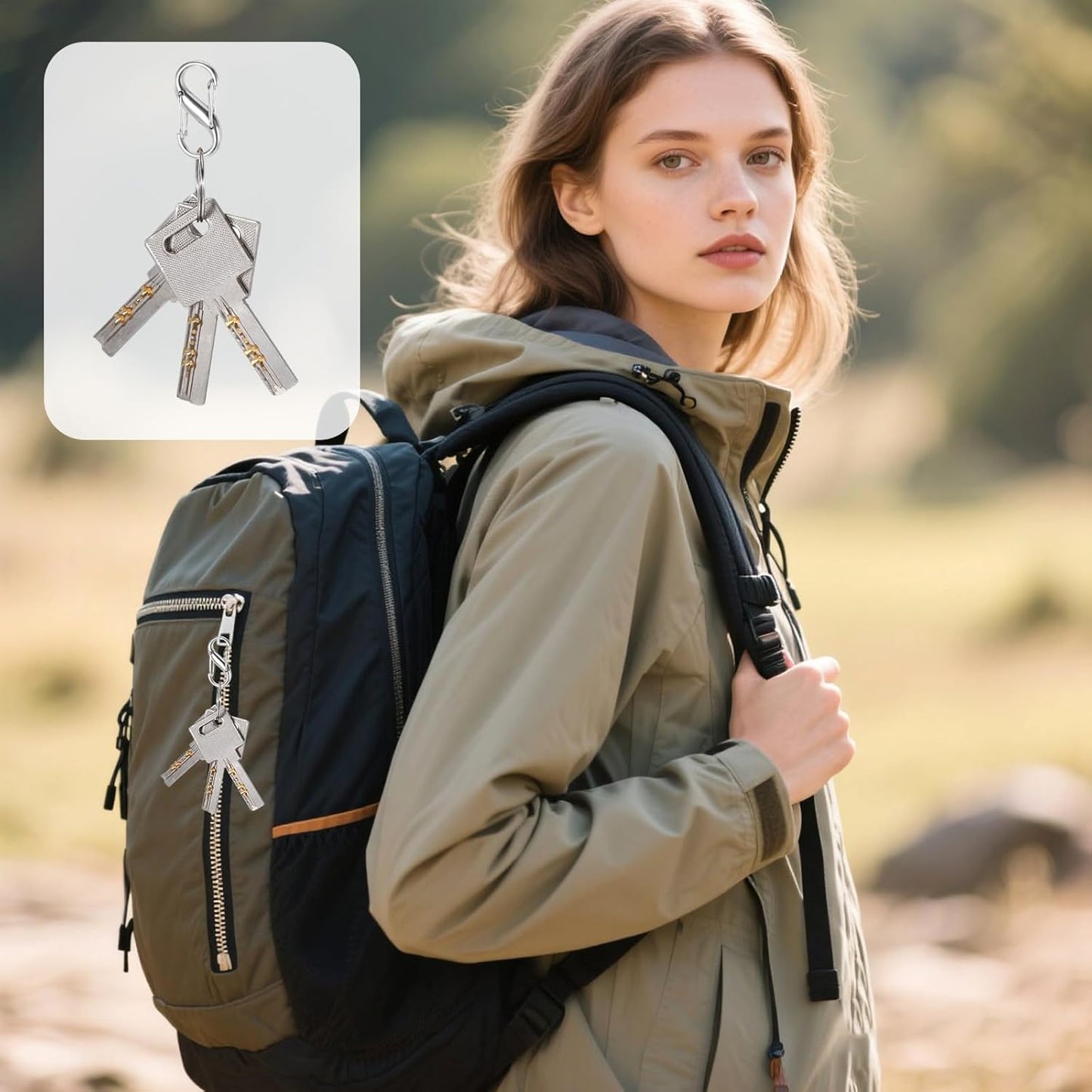 30PCS Zipper Clips Anti Theft, S Mini Carabiner Zipper Lock Set with Dual Opening Locks, Durable S Carabiner Clip Quick Disconnect for Backpacks Purses Luggage Travel Bags Camping Suitcases, Silver