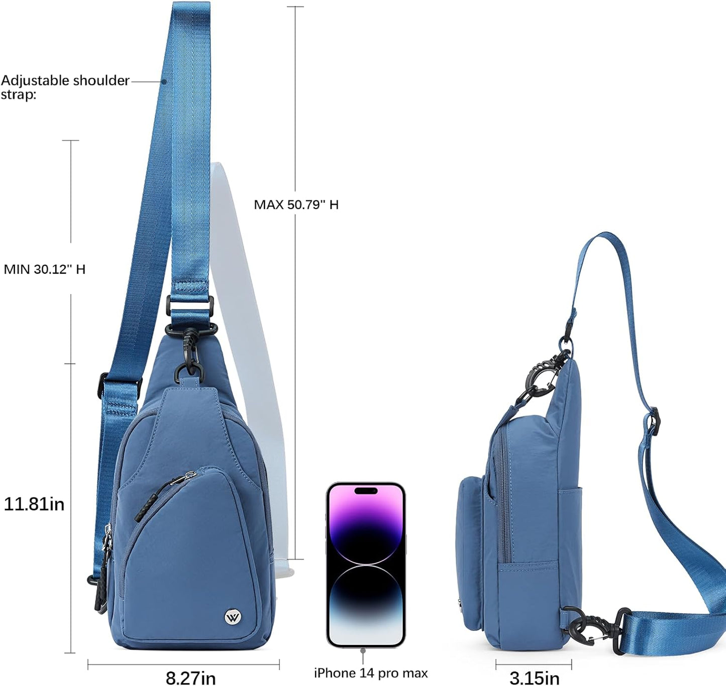 WESTBRONCO Small Sling Bag for Women Nylon Crossbody Sling Backpck Lightweight for Travel Casual Daily