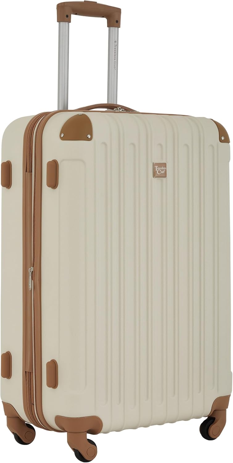 Travelers Club Midtown Hardside Luggage Travel, Vanilla, 4-Piece Set