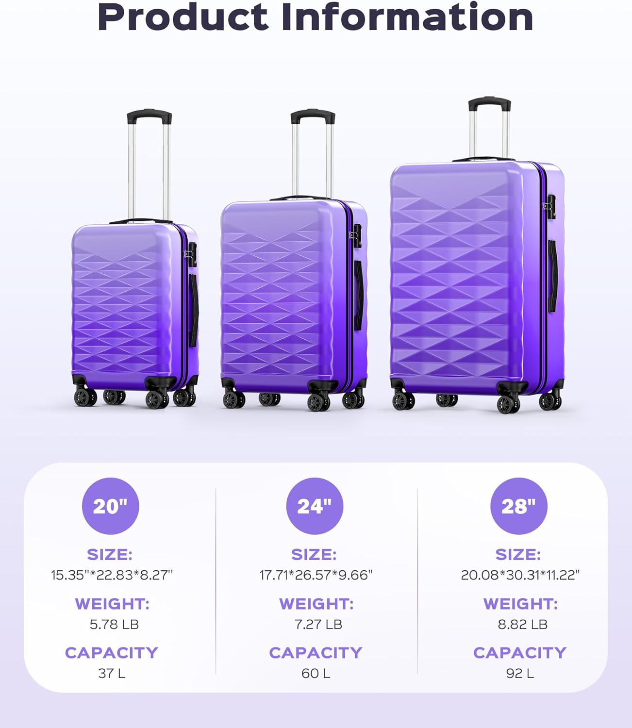Suitour 28 inch Luggage with Spinner Wheels, Hardside Large Suitcase with TSA Lock
