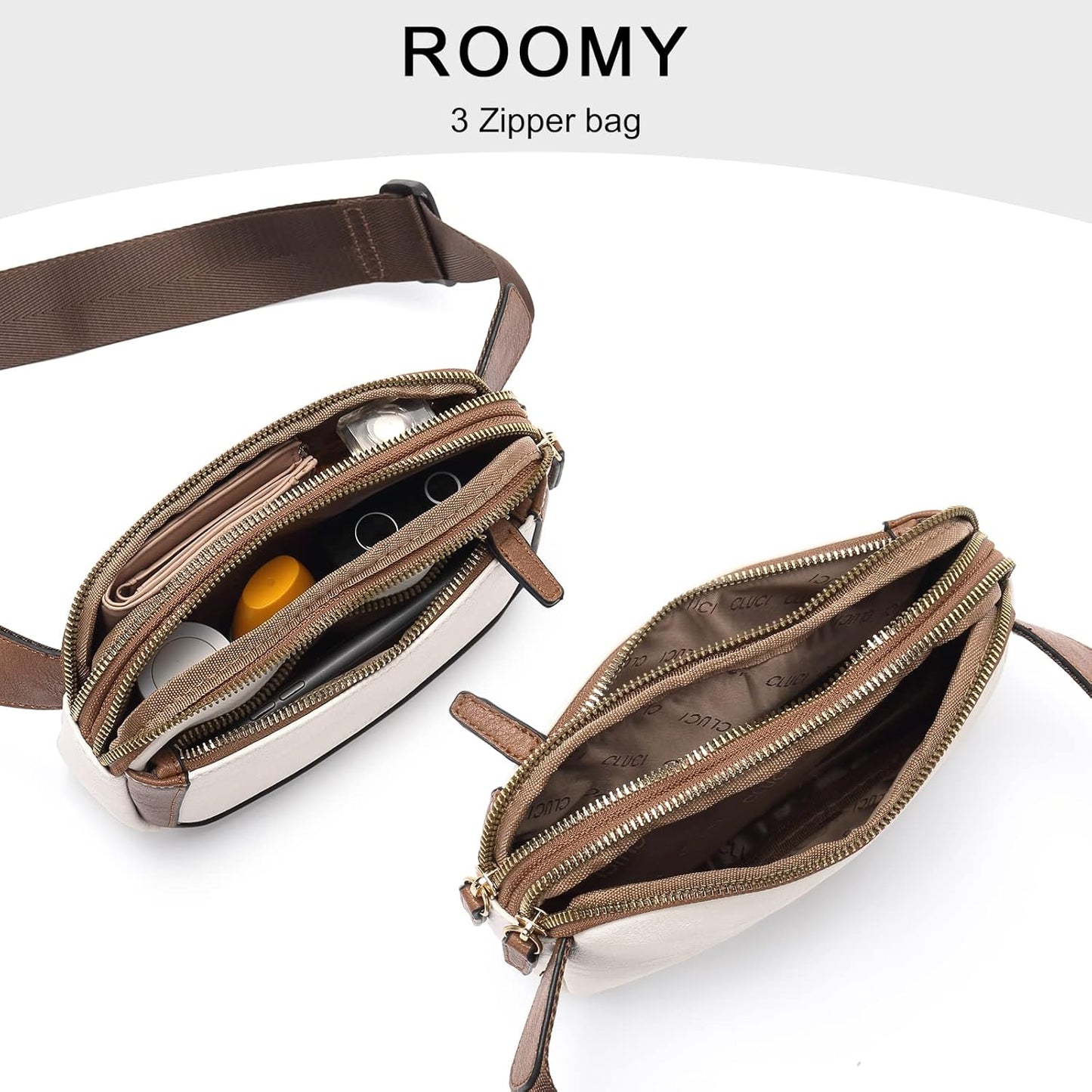 CLUCI Belt Bag for Women, Mini Everywhere Crossbody Waist Bag Adjustable Strap, Vegan Leather Women's Fanny Pack