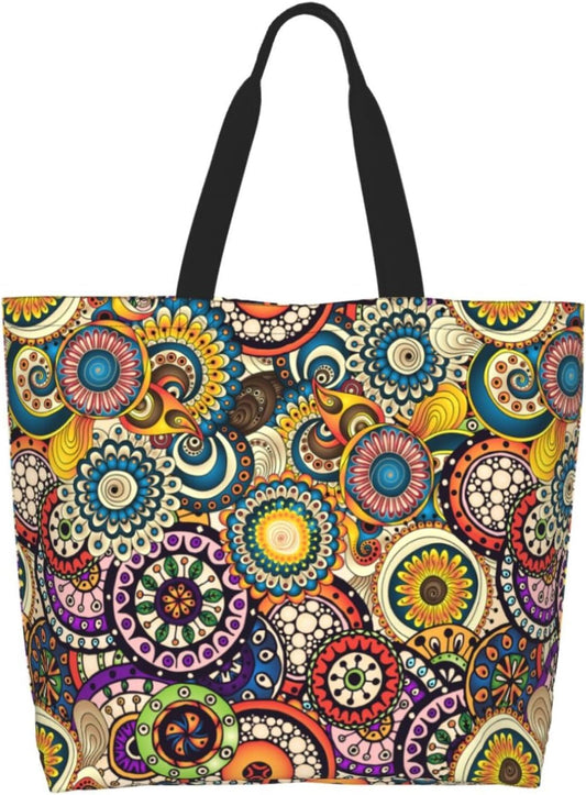 Tote Bag Beach Bag for Women Reusable Grocery Large Shopping Shoulder Bag Travel Handbag