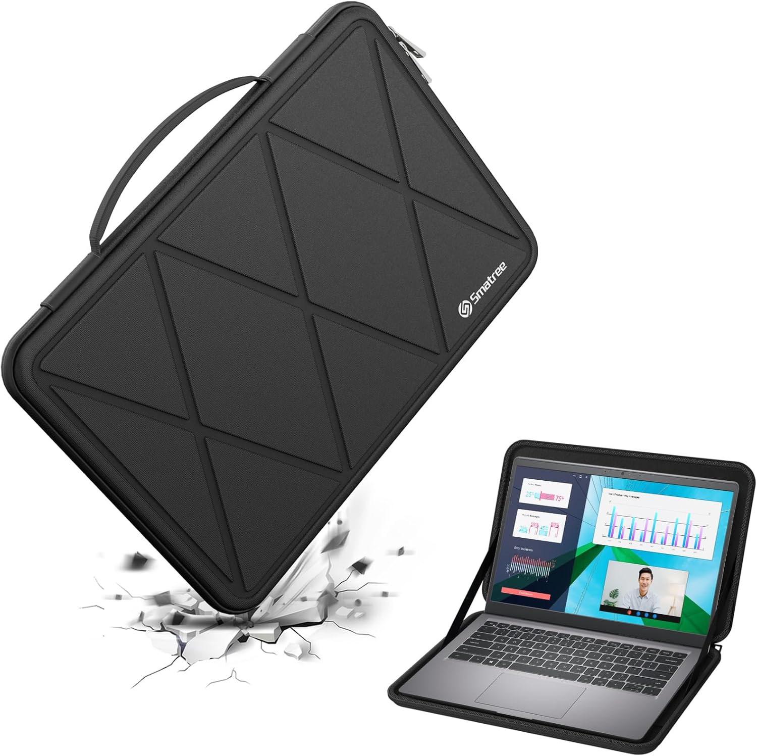 Smatree Hard EVA Protective Sleeve Case Compatible for 14inch Dell Latitude 3445 Chromebook Laptop