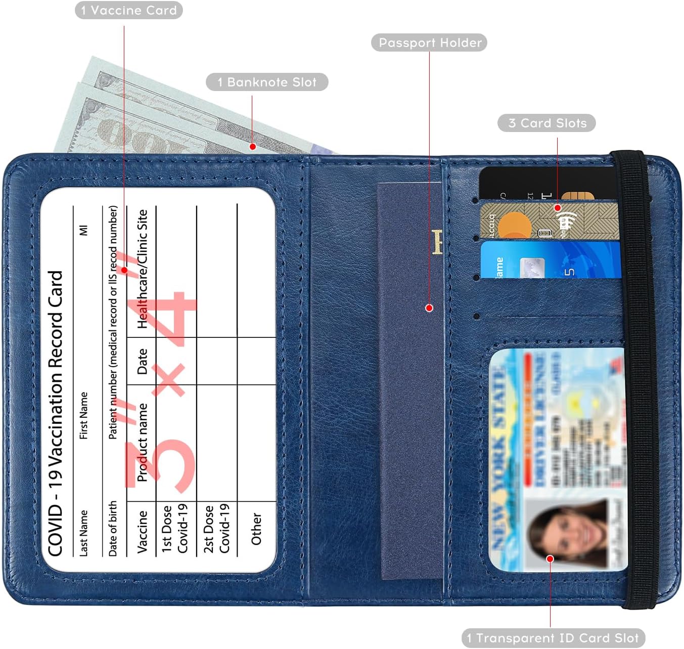 ILIYAH-Passport Cover-Passport Holder for Travel Women/Men Passport Wallet Case Travel Accessories Card Holder Wallet Unisex Travel Gifts(Deep Blue)