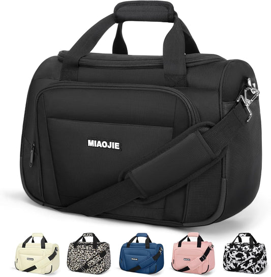 Underseat Carry On Luggage Lightweight Travel Tote Weekender Bag Overnight Duffle Bag for Travel, Travel Essentials Personal Item Travel Bag for Women and Men,Black-16Inch