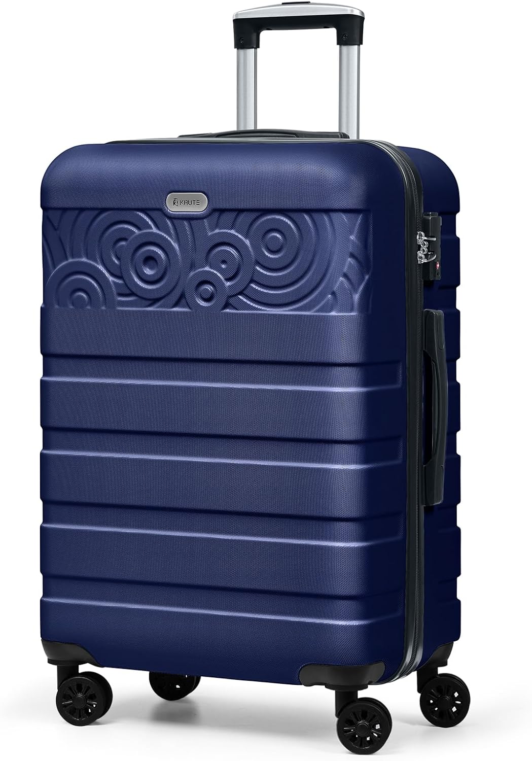 Krute Suitcases with Wheels Checked Luggage 24 Inch Lightweight PC ABS TSA Lock Hard Side Travel Suitcase