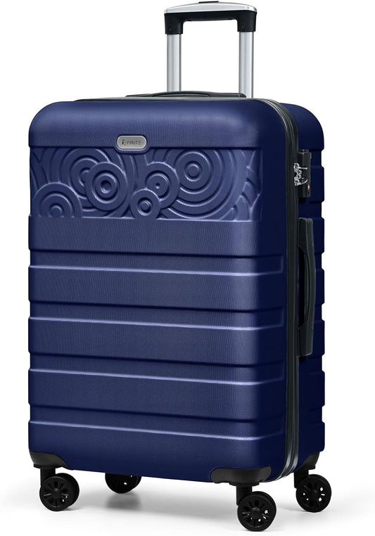 Krute Suitcases with Wheels Checked Luggage 24 Inch Lightweight PC ABS TSA Lock Hard Side Travel Suitcase