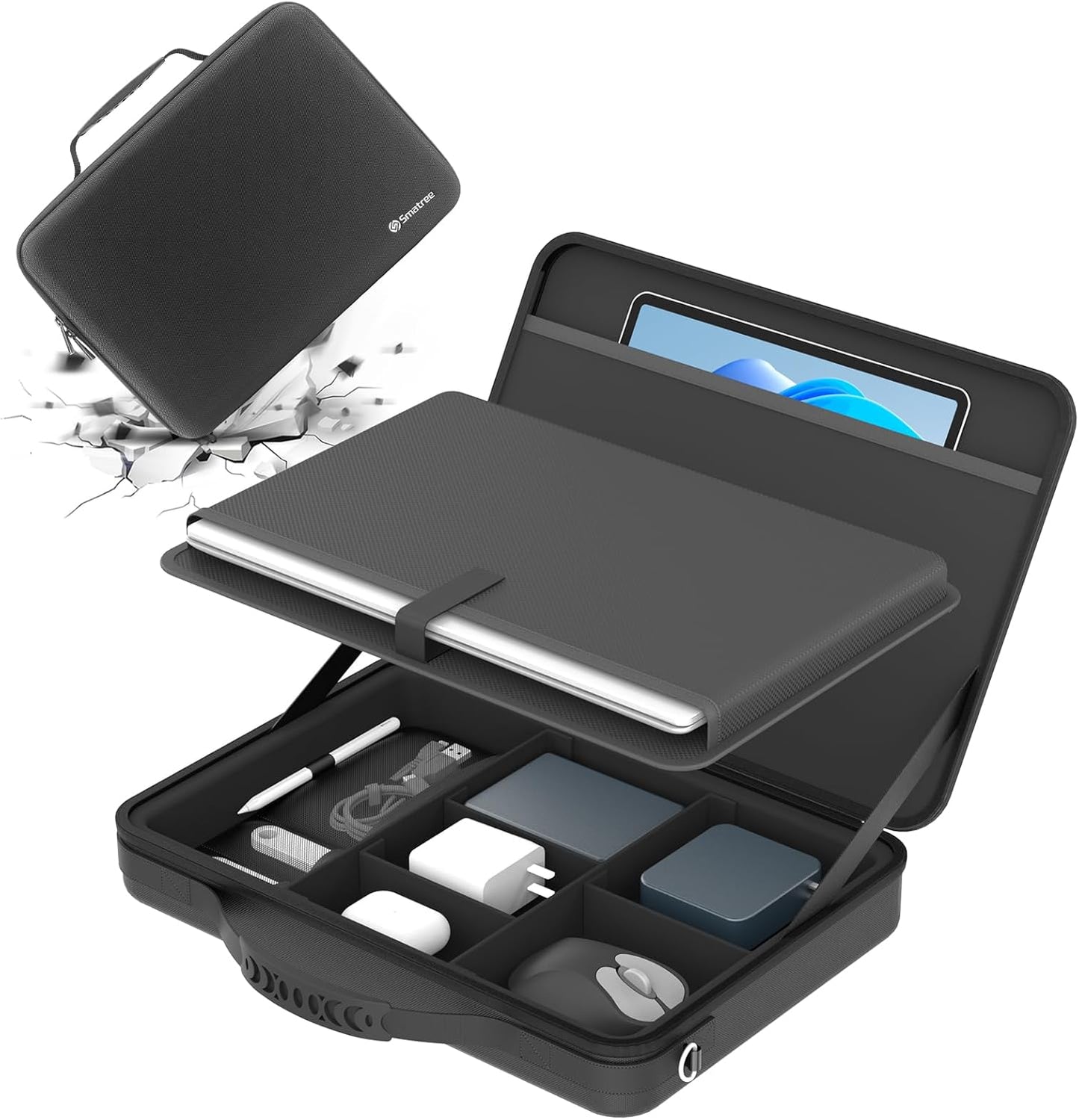 Smatree Hard Laptop Shoulder Case for 13-14.5 inch DELL 14/Pro 14/Pro Max 14/Pro-13/Pro-13-Plus Premium or 2-in-1,for XPS 14/13 Plus/13 Copilot+PC,for Latitude 9450/7450,for Precision 5490 Workstation