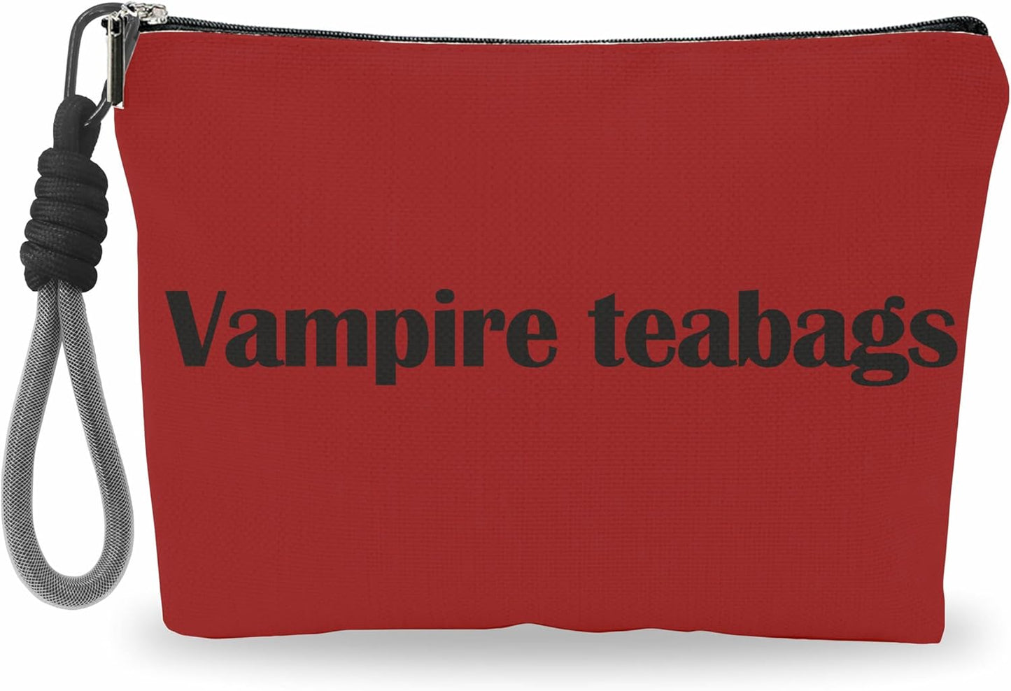 Make Up Bag For Woman, Cosmetic Bag With Hand Strap - Vampire Teabags - Lined Toiletry Bag - Gothic Pouch, Horror Organizer With Zipper, Women Essentials & Accessories - A18