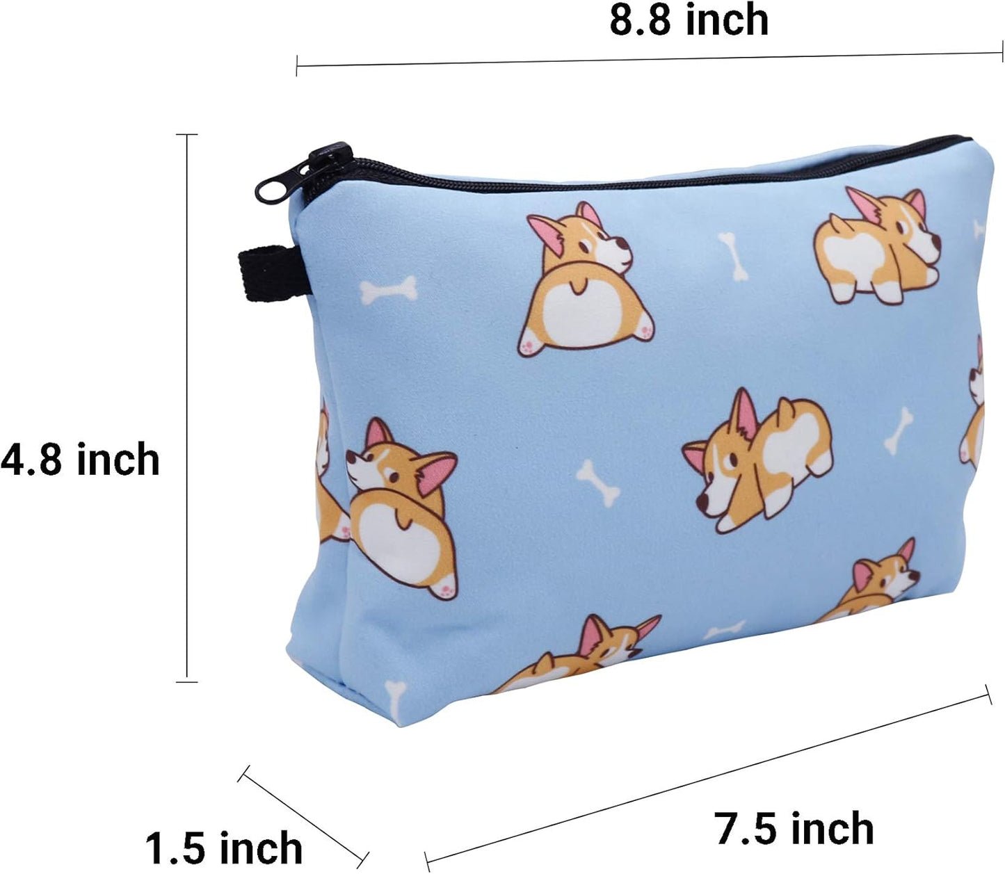 Cute Travel Makeup Bag Cosmetic Bag Small Pouch Gift for Women (Corgi)