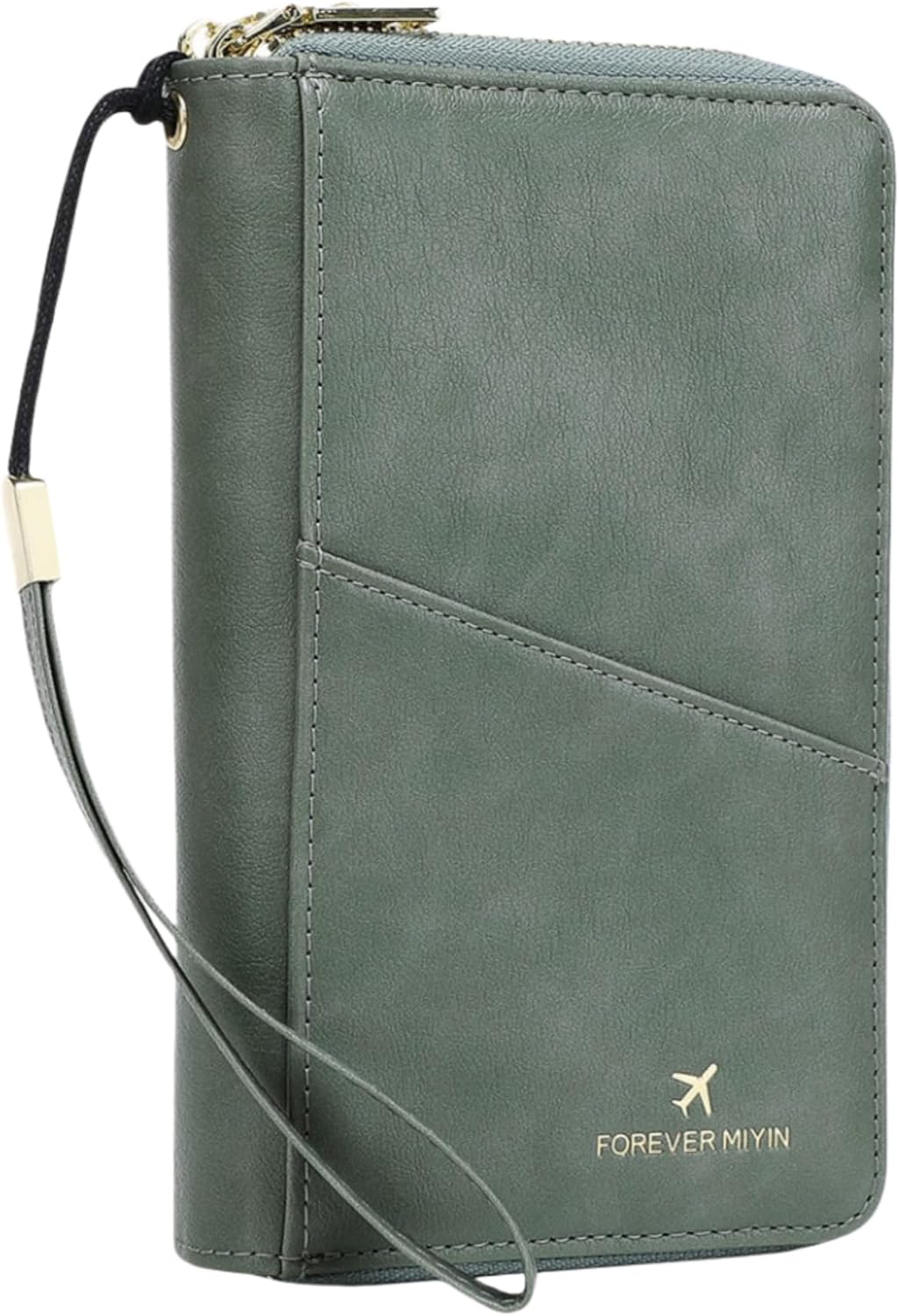 US-B Passport Wallet, RFID Blocking Passport Holder Large Capacity, Lightweight PU Document Organizer for Women (Green)