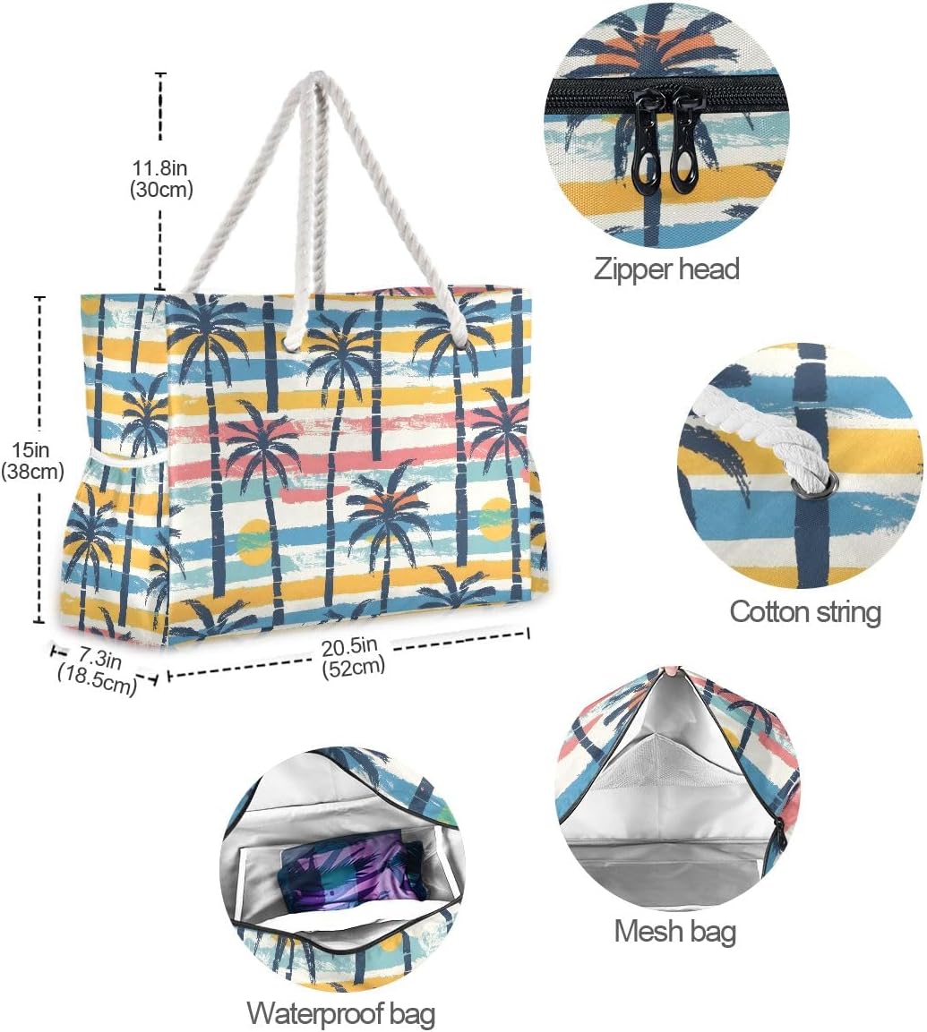 senya Large Beach Bags Totes Swim Canvas Tote Shoulder Bag Water Resistant Bags for Gym Travel Daily