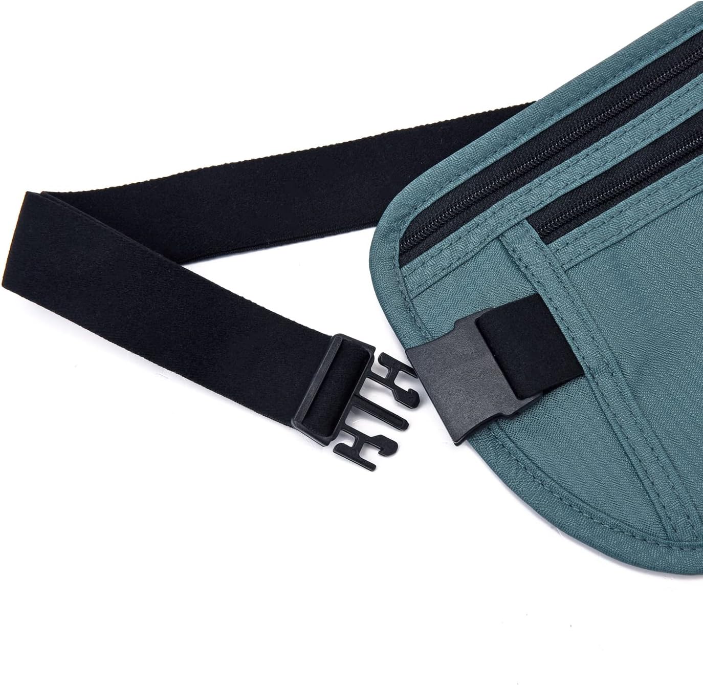 RFID Blocking Money Belt for Men Women, Slim Fanny Pack for Travel，Running,Conceal Waist Wallet for Passport Holder,Phone,Cash(Turquoise)