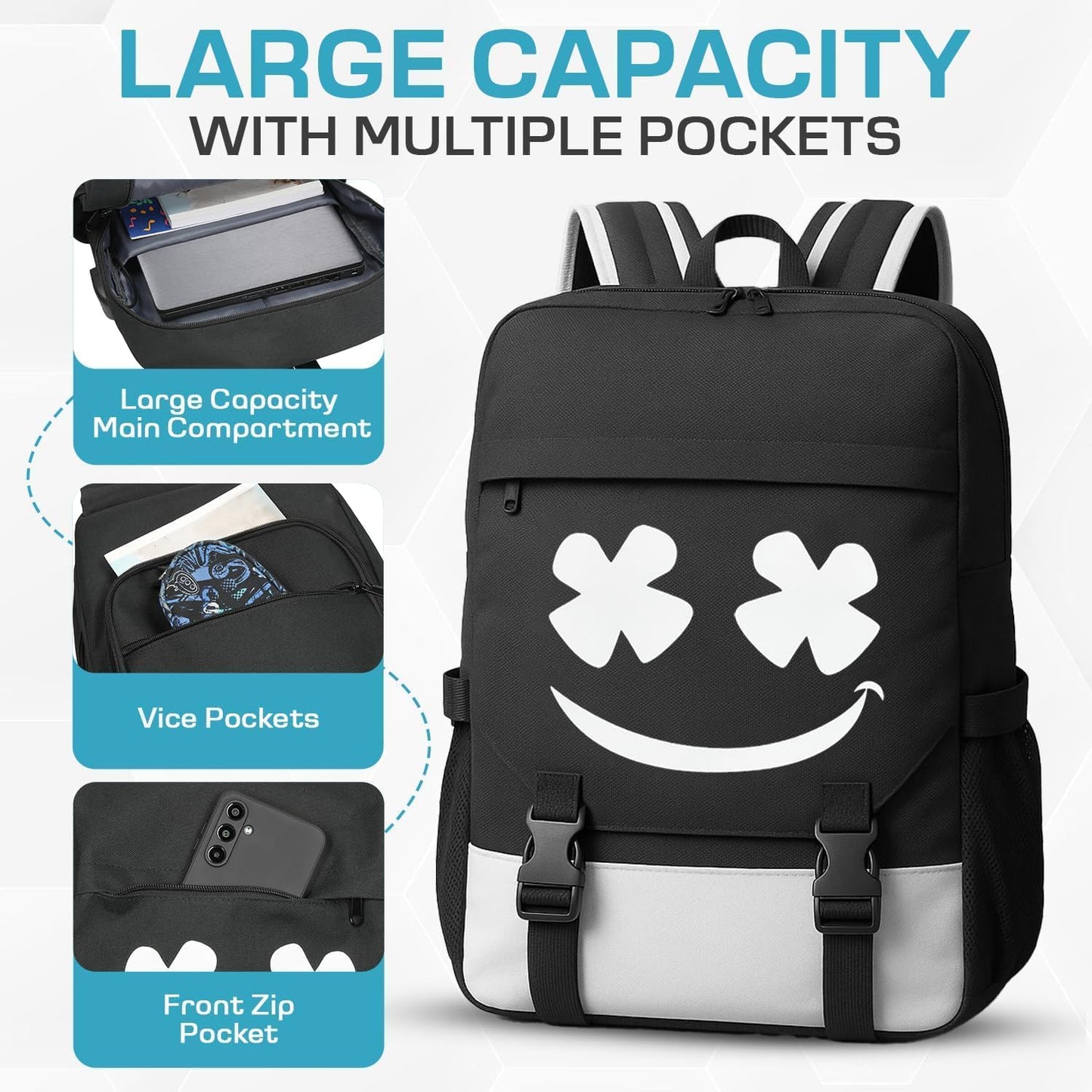 3in1 School Backpack Bookbag for Boys School Bag for Kids Children Girls Teens Elementary Middle