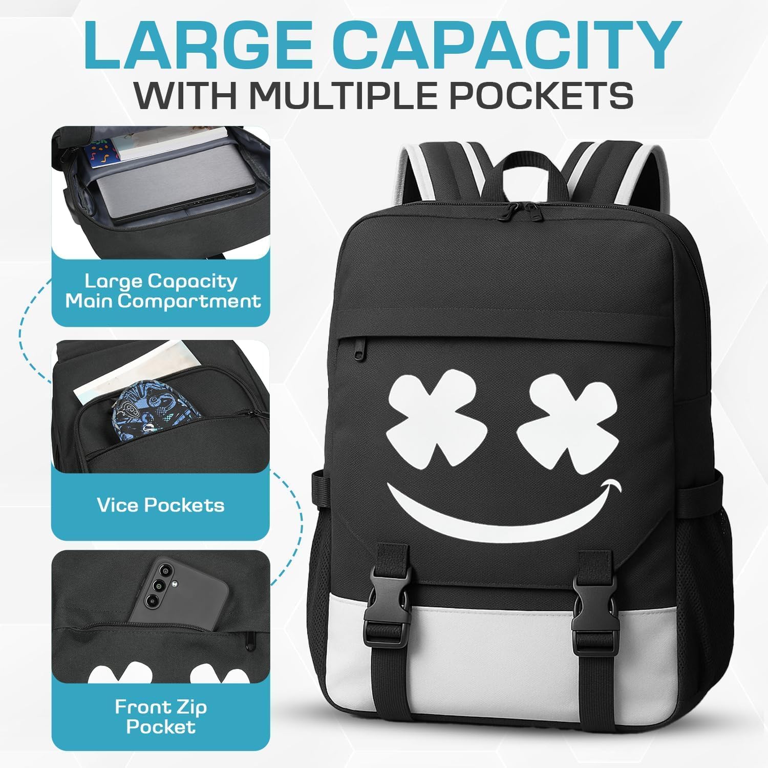 3in1 School Backpack Bookbag for Boys School Bag for Kids Children Girls Teens Elementary Middle