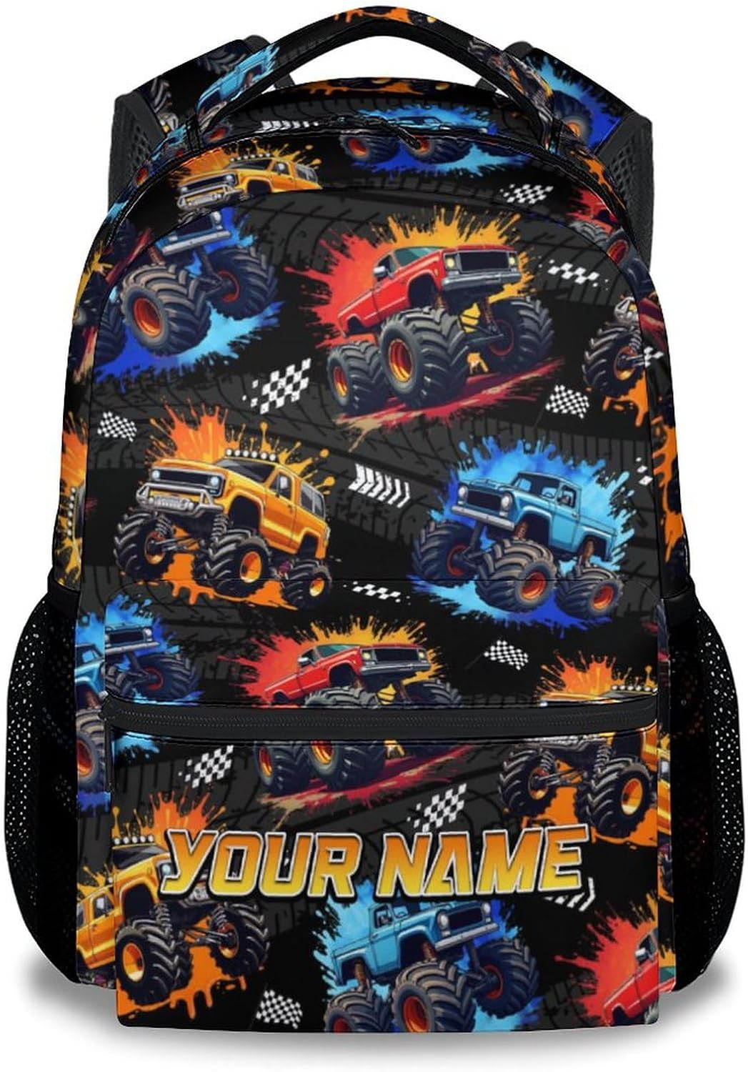 Toddler Backpack - Personalized Truck Backpacks with Name for Boys - Custom Kids Bookbag Gifts for Son - Durable School Bag for Kindergarten/Preschool/Elementary(17 Inch)