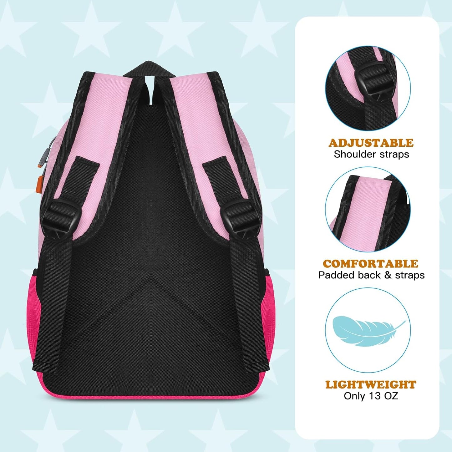 Little Kids Backpack for Girls Boys - Toddler Preschool Backpack School Bag Cute Kindergarten Backpack for Aged 3-6, Pink Rose