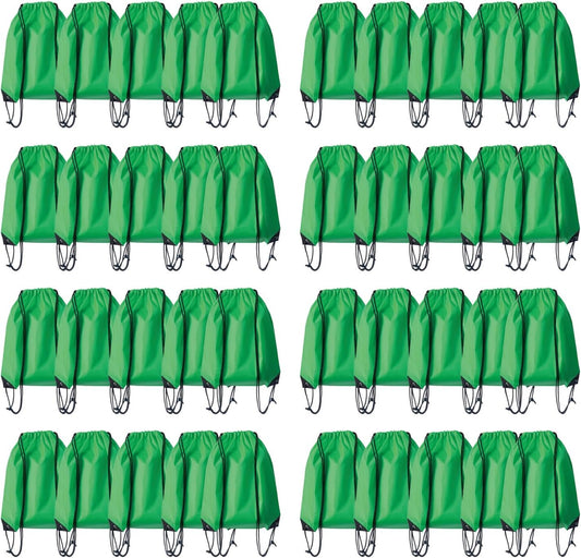 Drawstring Backpack Bulk 40Pcs Draw String Backpack Bags DIY Gym Sports Traveling Yoga Cinch Bag Sackpack Drawstring (green)