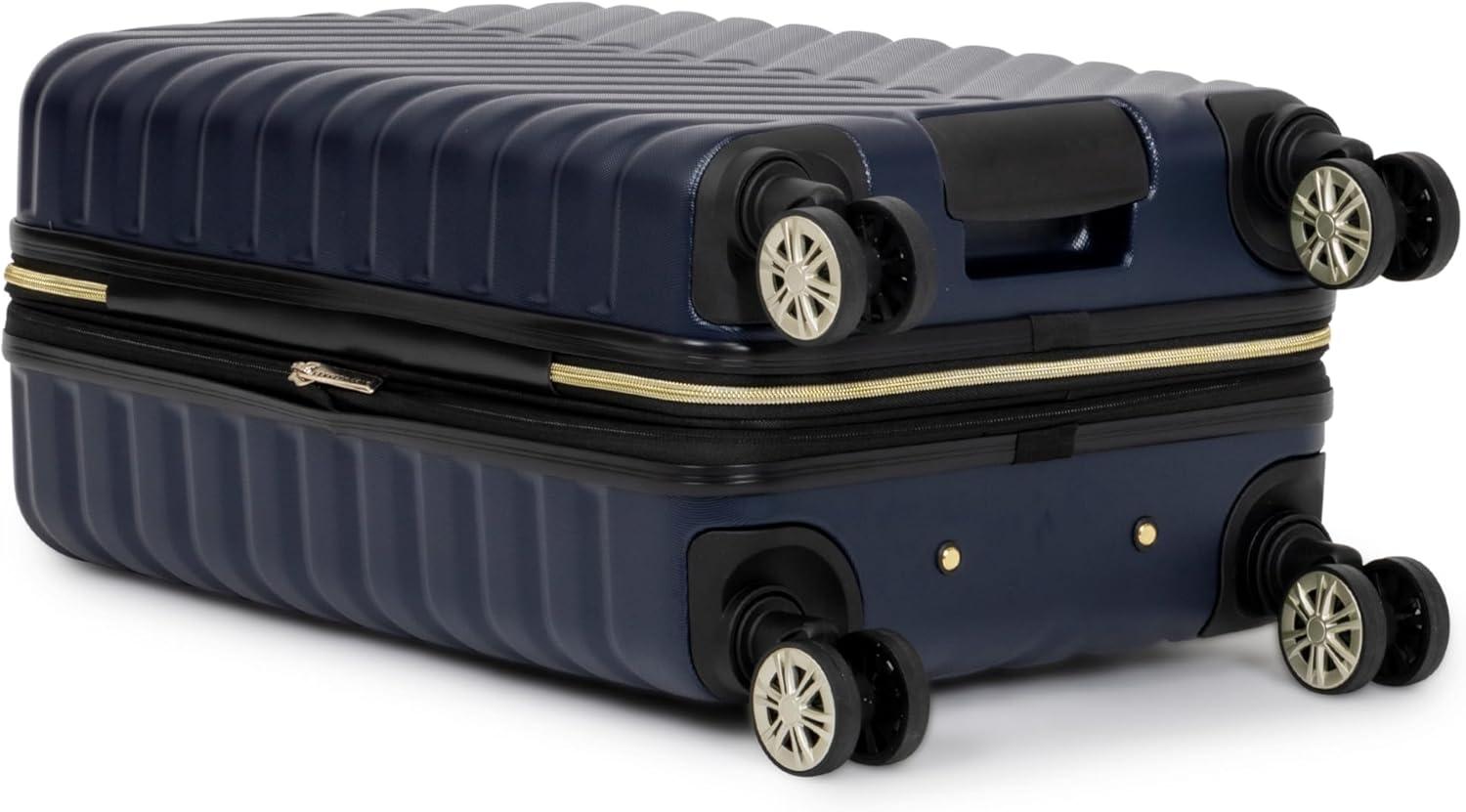 Kenneth Cole REACTION Madison Square Lightweight Hardside Chevron Expandable Spinner Luggage, Navy