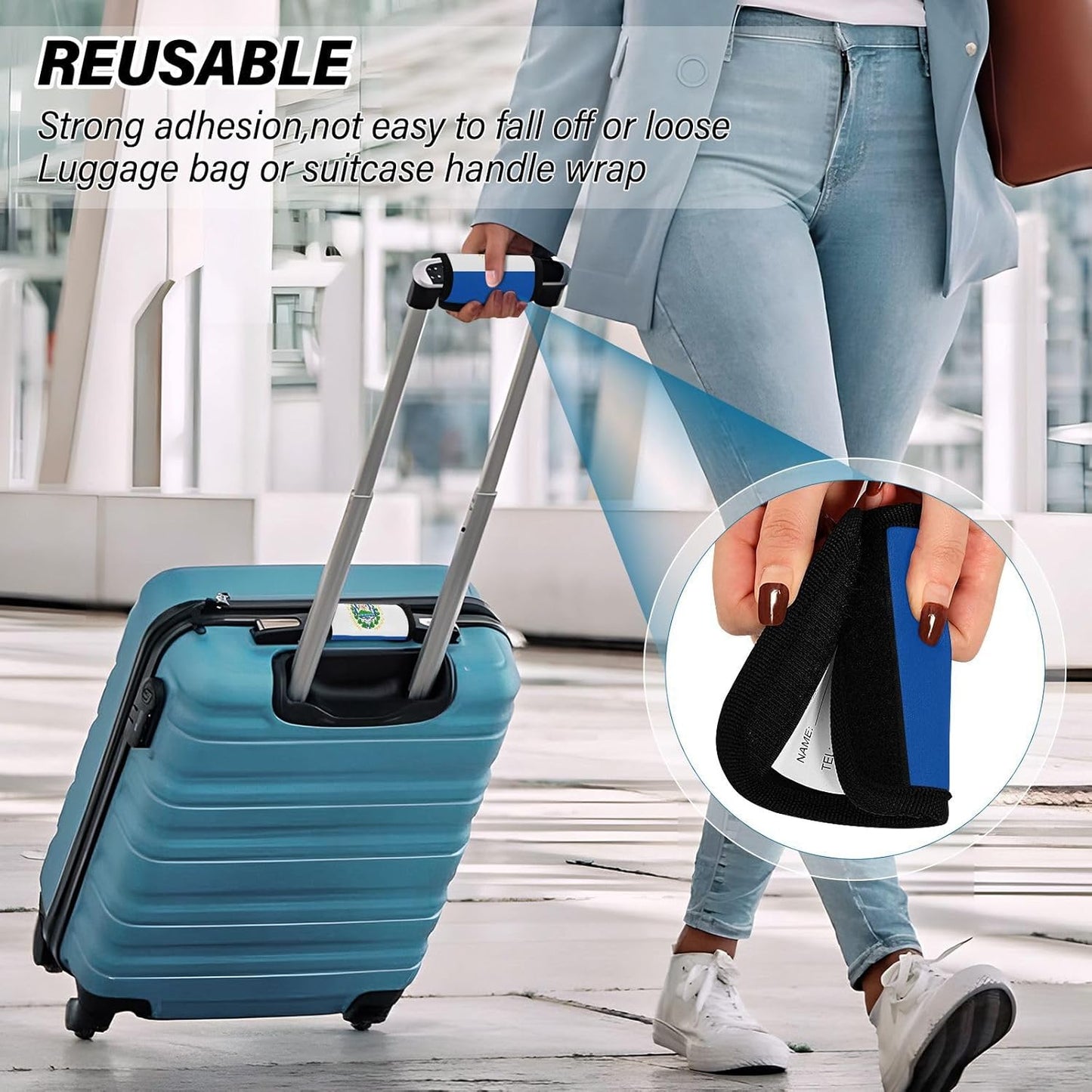 El Salvador Flag 2 Pack Luggage Handle Wrap for Suitcase Luggage Identifier Travel Tags Handle Protection Sleeve Cover