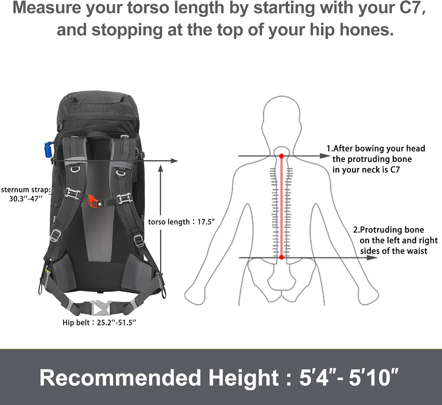 N NEVO RHINO Internal Frame Hiking Backpack 50/60/65/70/80L, Mountain Climbing Camping Backpack Daypack Waterproof Rain Cover