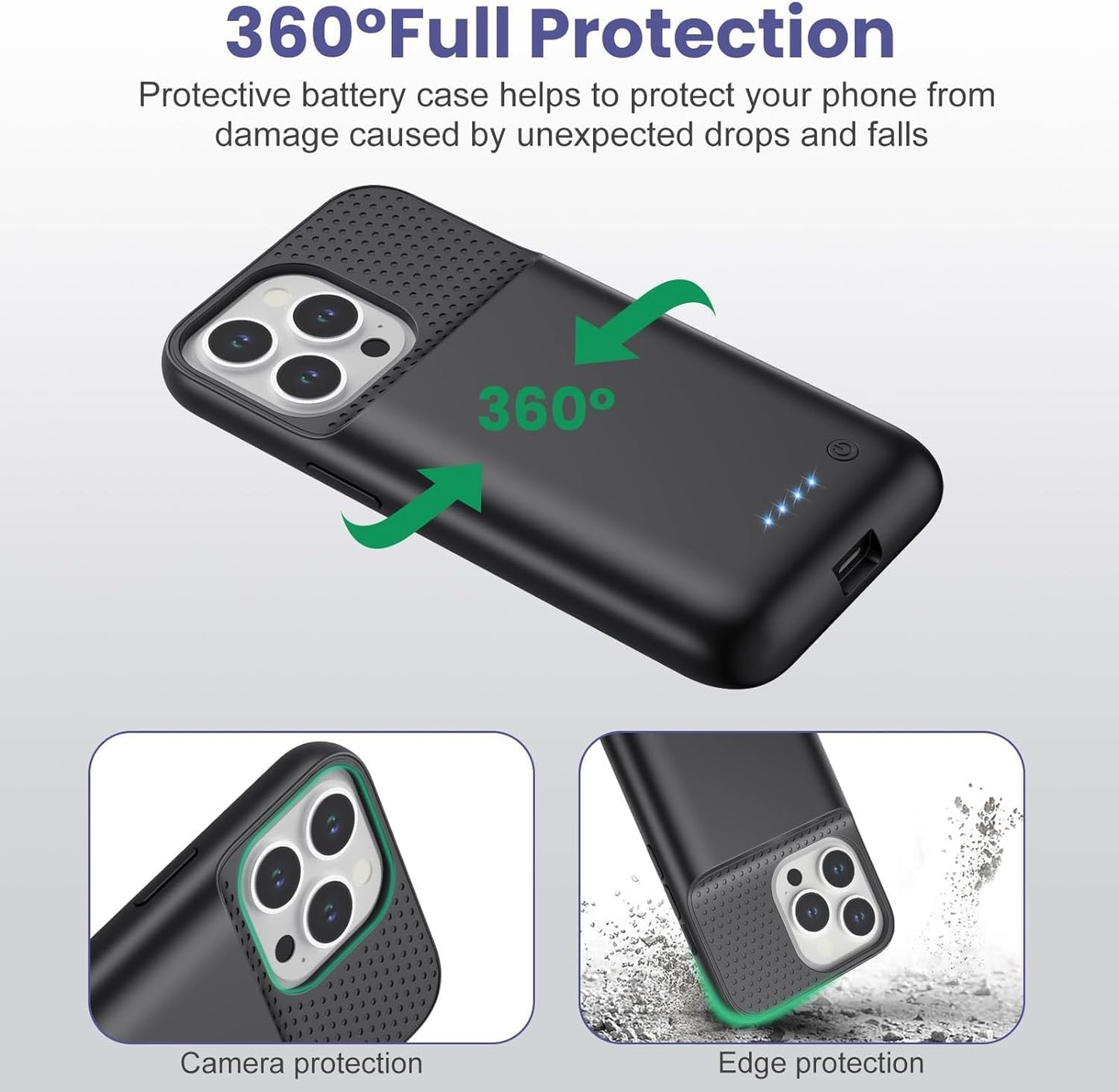 Battery Case for iPhone 14 Pro Max/14 Plus/13 Pro Max, [2024 Upgraded] Ultra-Slim 8600mAh Portable Extended Charger Case Cover for iPhone 14 Pro Max, 14Plus, 13Pro Max Charging Case (6.7inch)