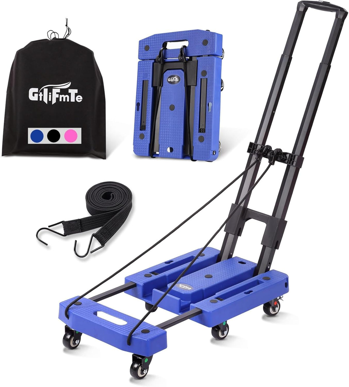 Folding Hand Truck Lightweight Hand Truck Dolly Foldable,Luggage cart with 6 Rotate Wheels, Utility