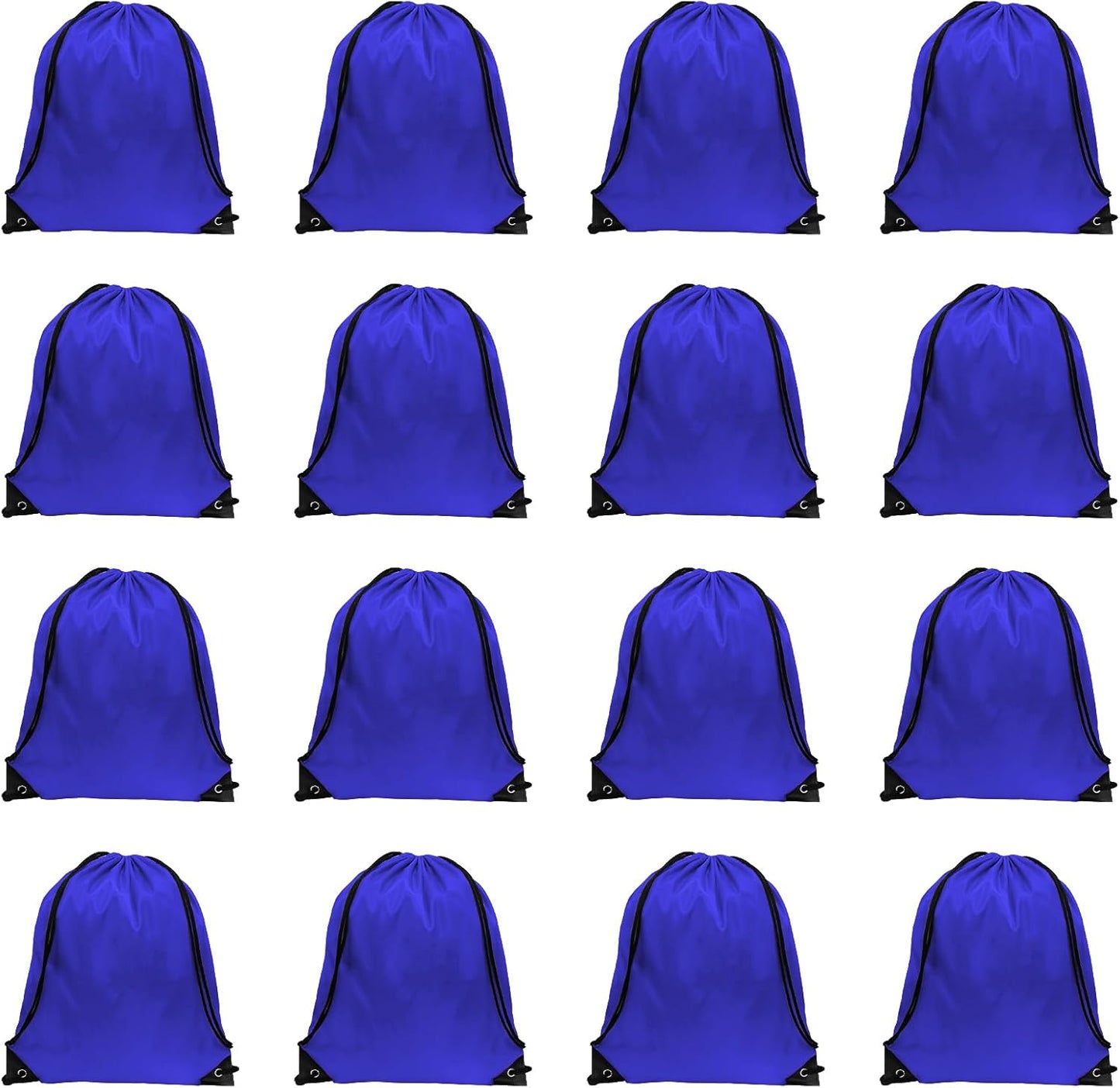GoodtoU Drawstring Backpacks, Bags Bulk Nylon Backpack Draw String Back Bag Cinch Sack Gym Bag for Sport, Traveling, Team (Blue, 16Pcs)